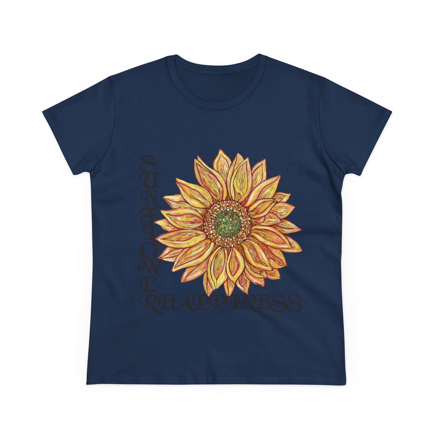 Sunflower and Happiness Women's Midweight Cotton Tee