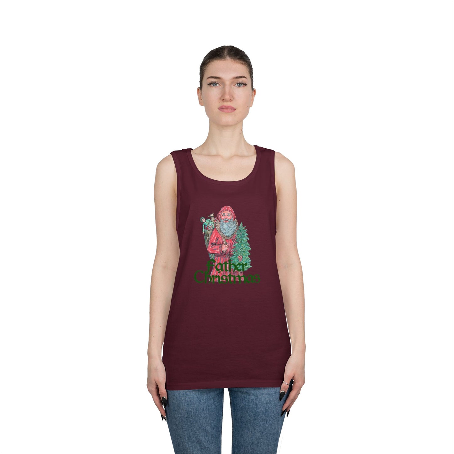 Father Christmas Unisex Heavy Cotton Tank Top