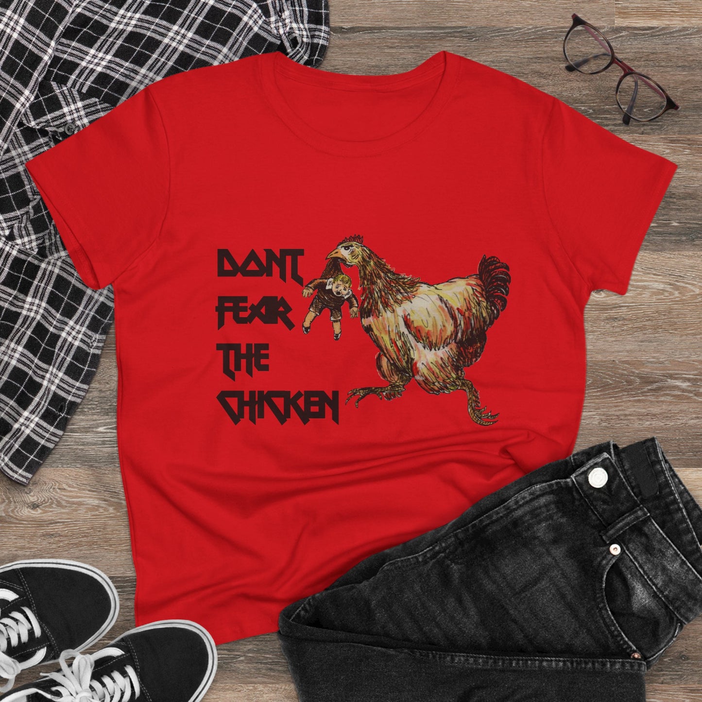 Don't Fear the Chicken Women's Midweight Cotton Tee