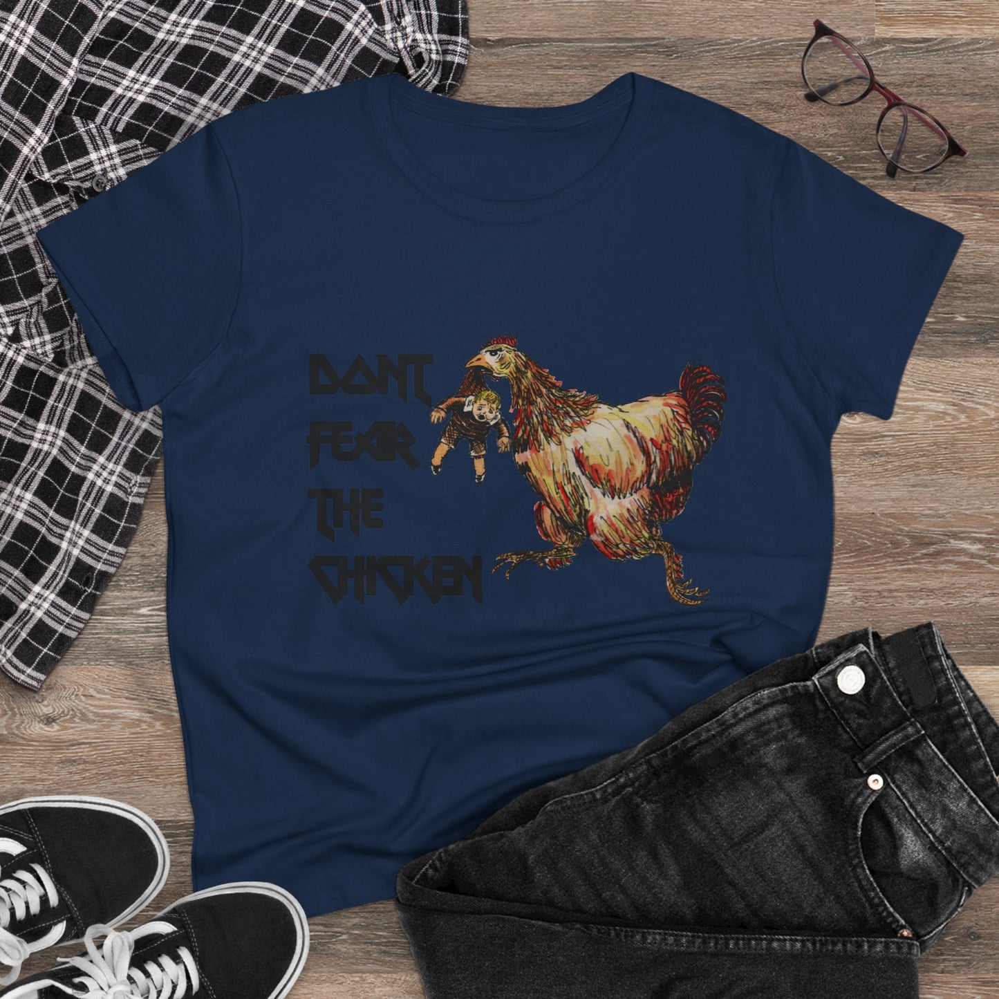 Don't Fear the Chicken Women's Midweight Cotton Tee
