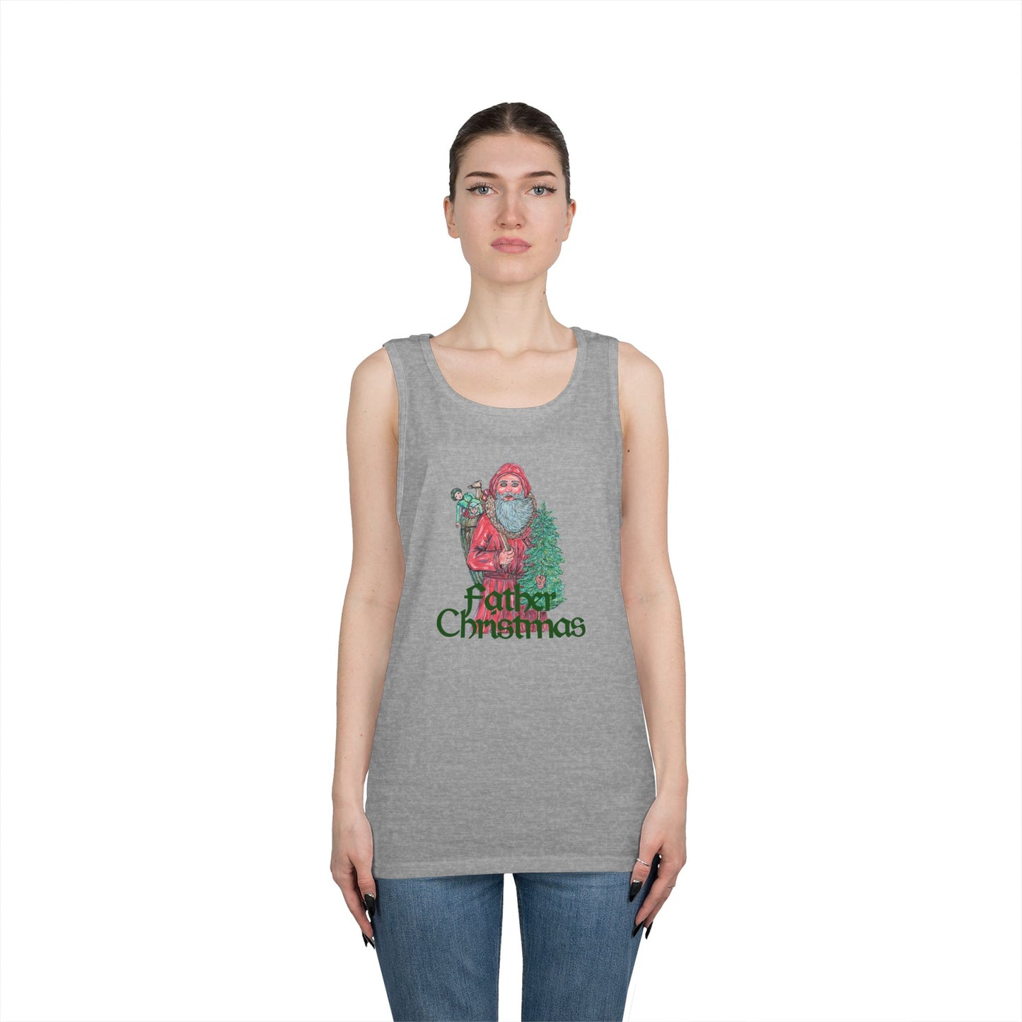 Father Christmas Unisex Heavy Cotton Tank Top
