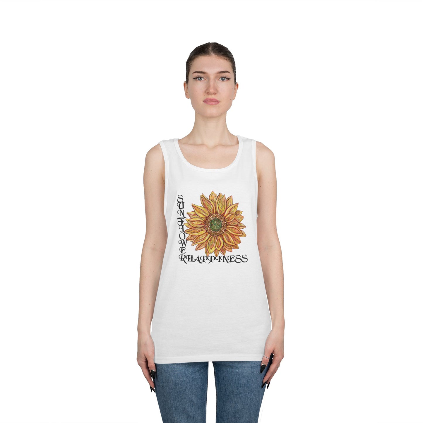 Sunflowers and Happiness Unisex Heavy Cotton Tank Top