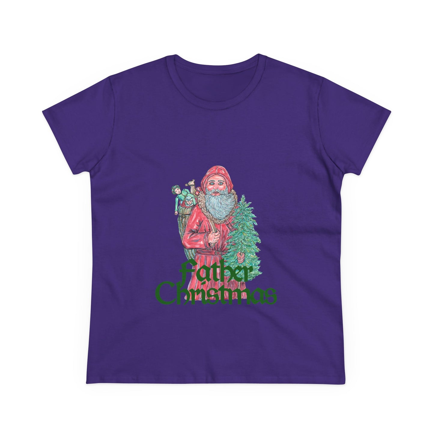 Father Christmas Women's Midweight Cotton Tee