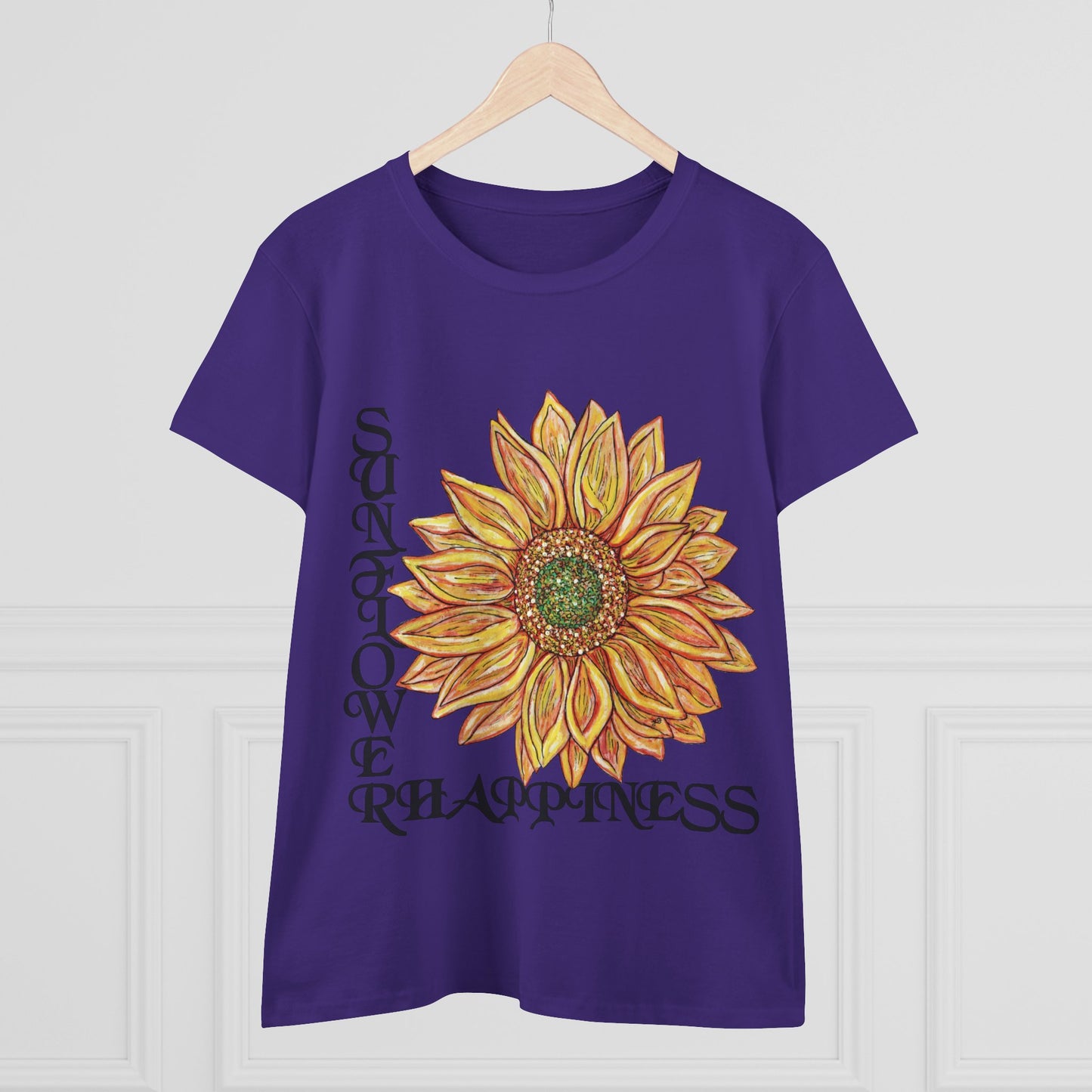 Sunflower and Happiness Women's Midweight Cotton Tee