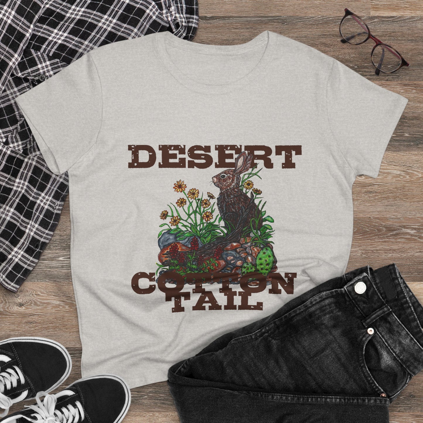 Desert Cottontail Women's Midweight Cotton Tee