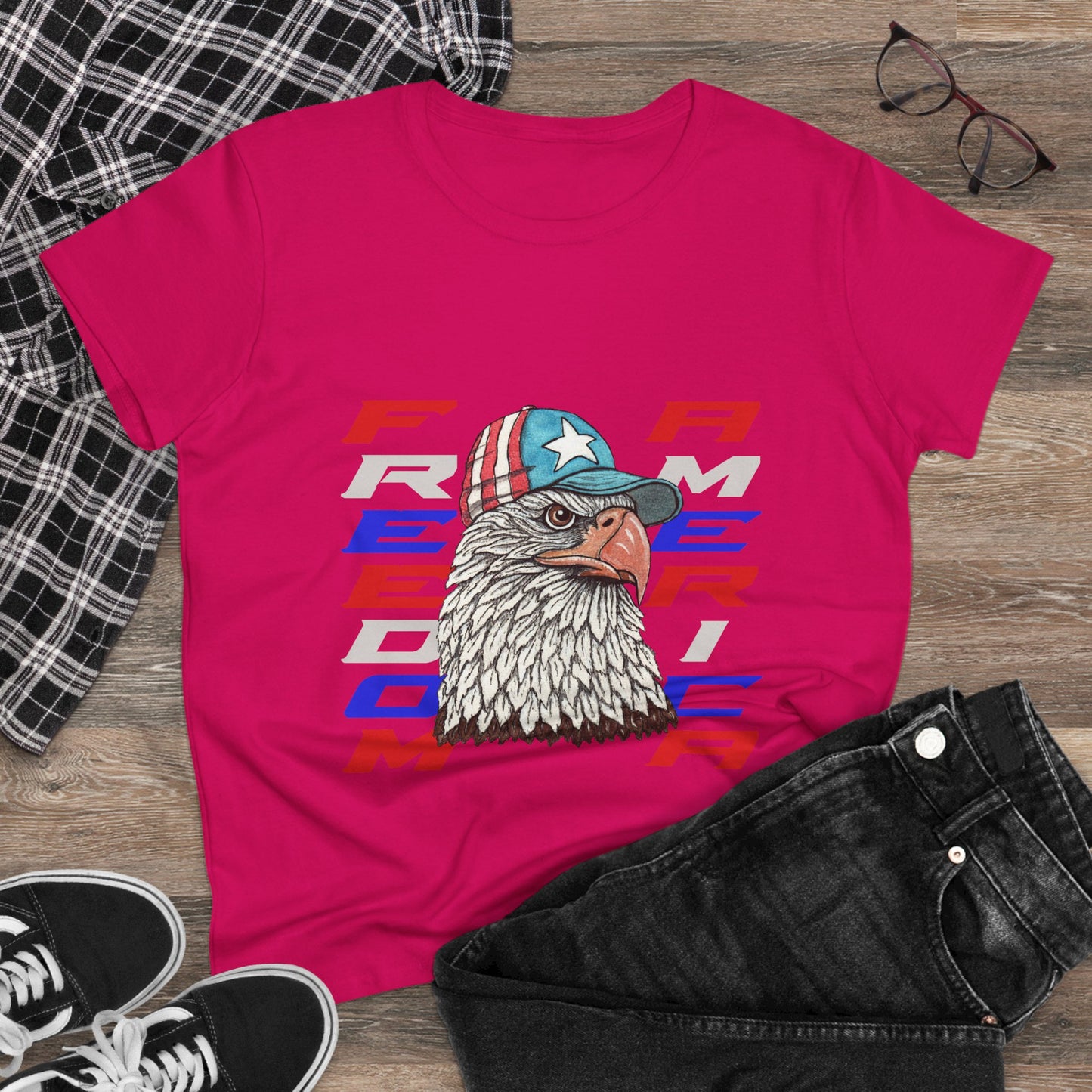 Freedom America Women's Midweight Cotton Tee