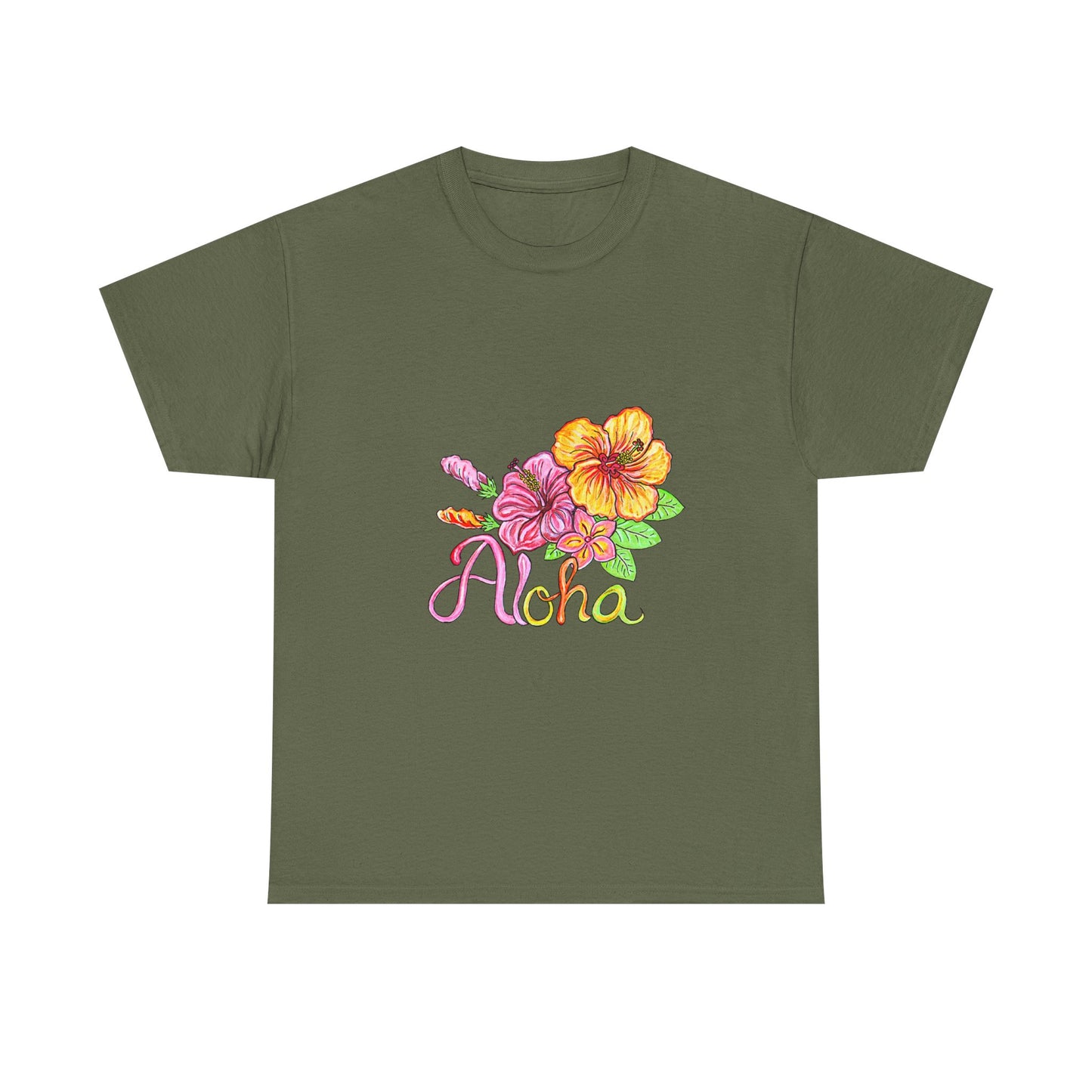 Aloha Flower Unisex Heavy Cotton Tee