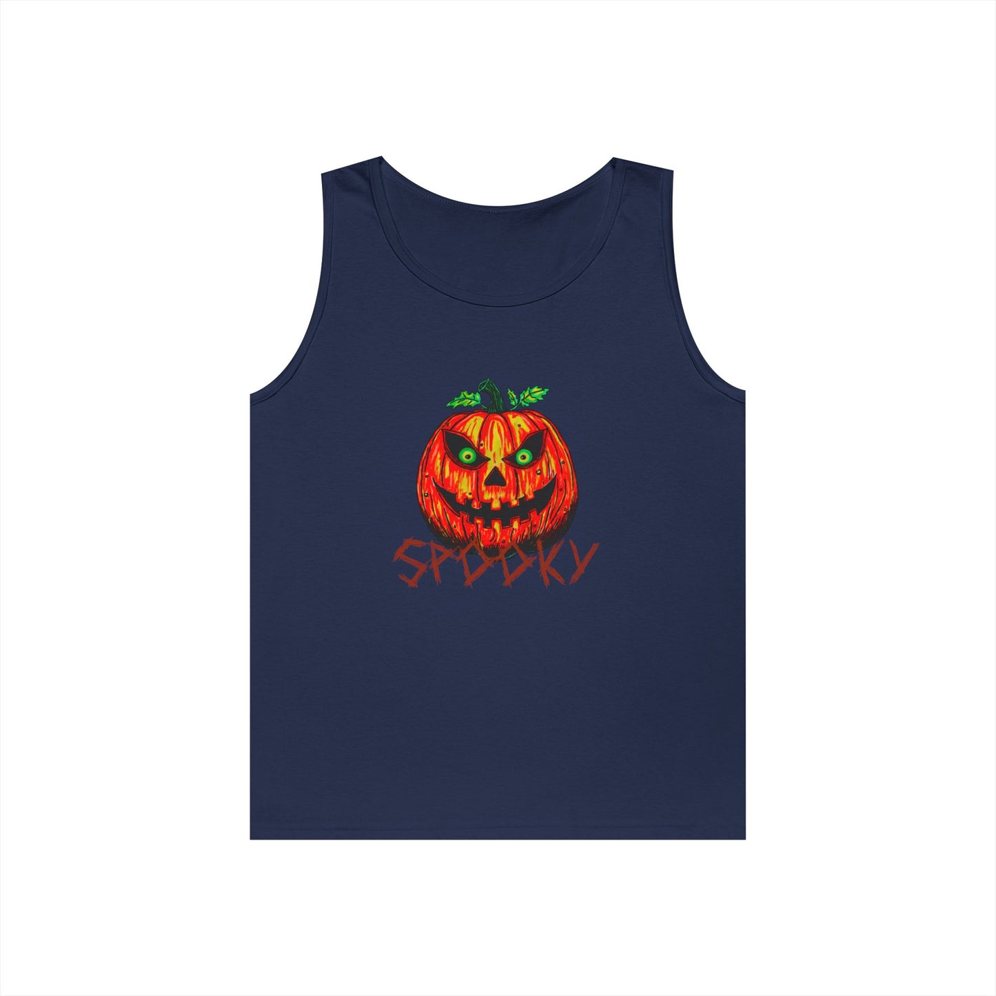 Spooky Jack-o-Lantern Unisex Heavy Cotton Tank Top