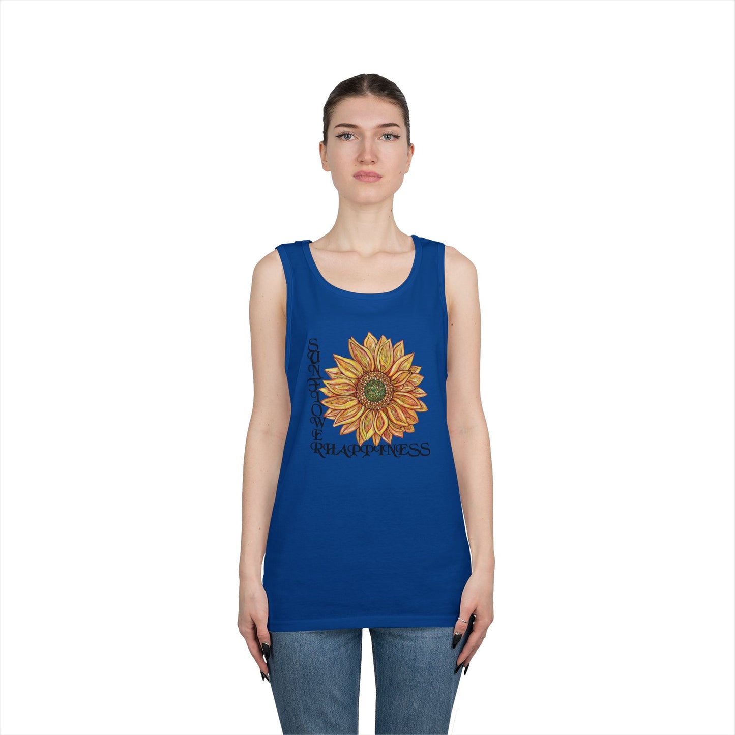 Sunflowers and Happiness Unisex Heavy Cotton Tank Top