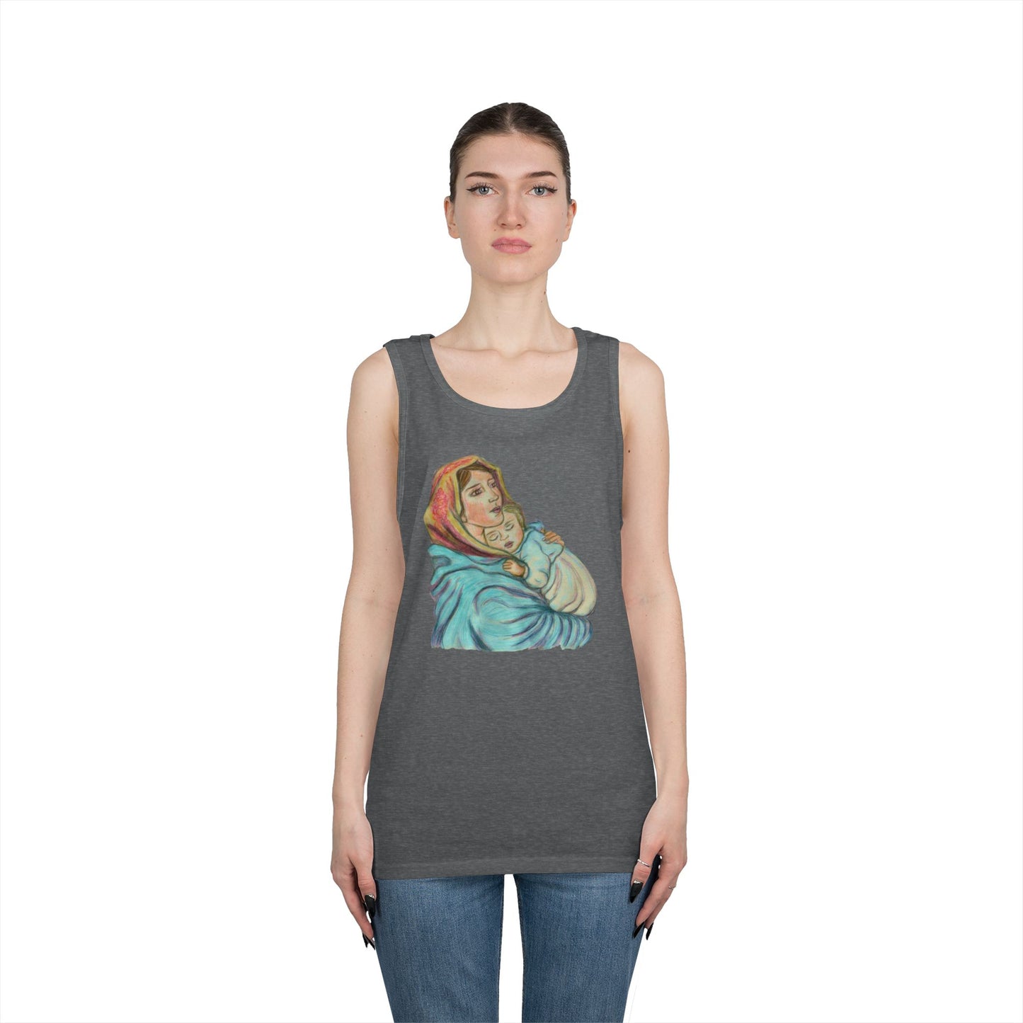Mother and Child Unisex Heavy Cotton Tank Top