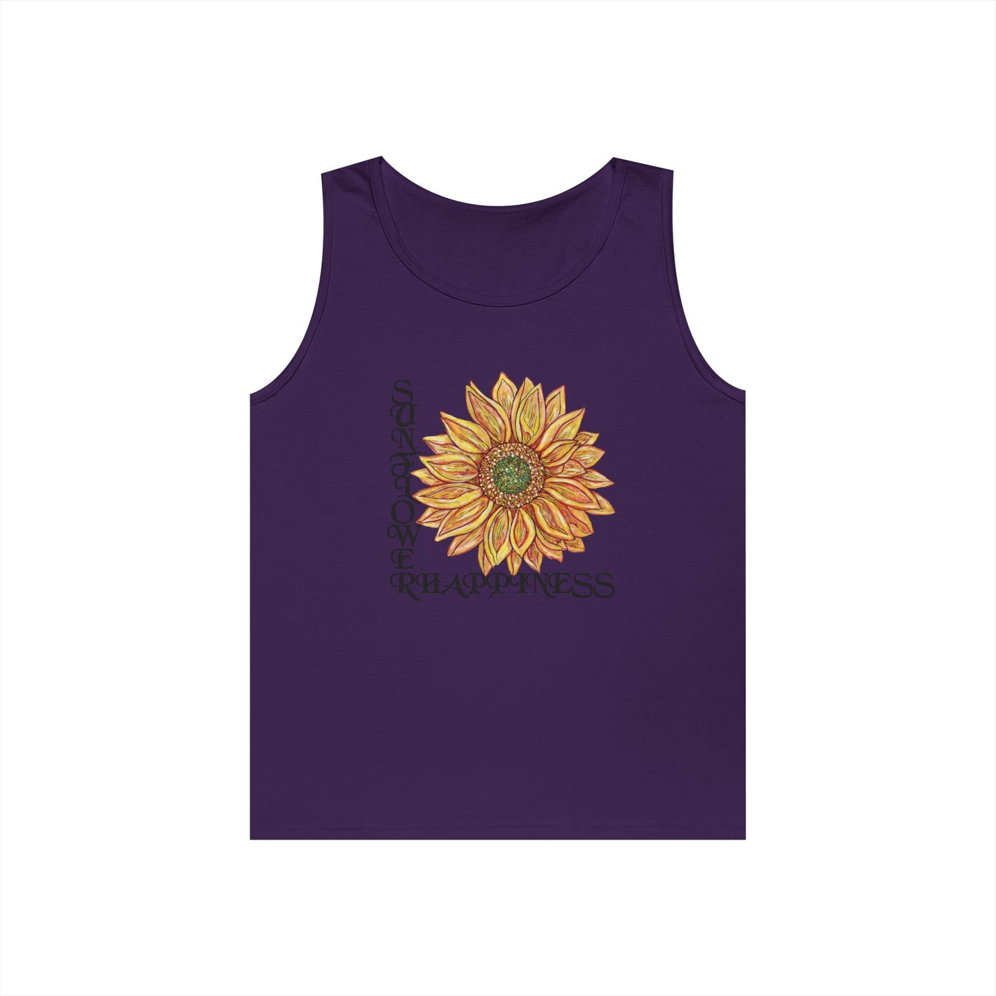 Sunflowers and Happiness Unisex Heavy Cotton Tank Top
