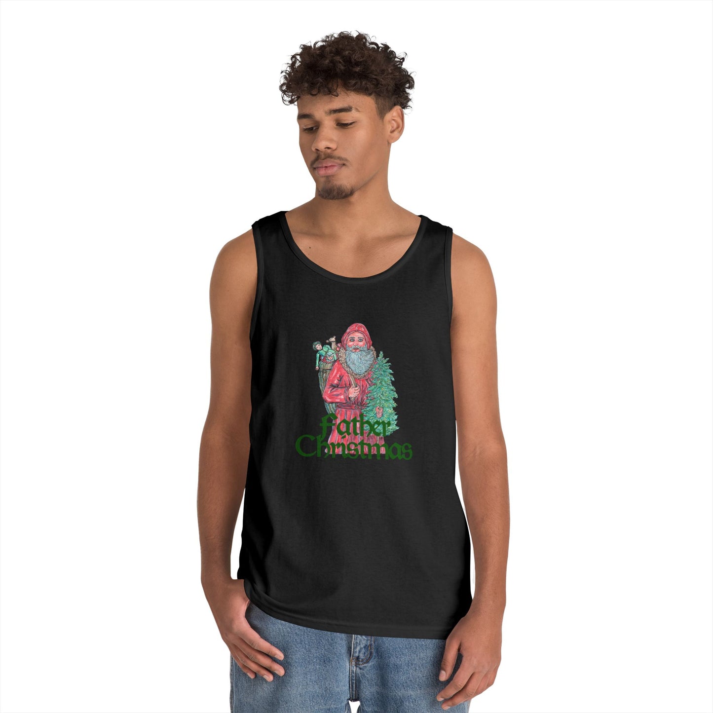 Father Christmas Unisex Heavy Cotton Tank Top