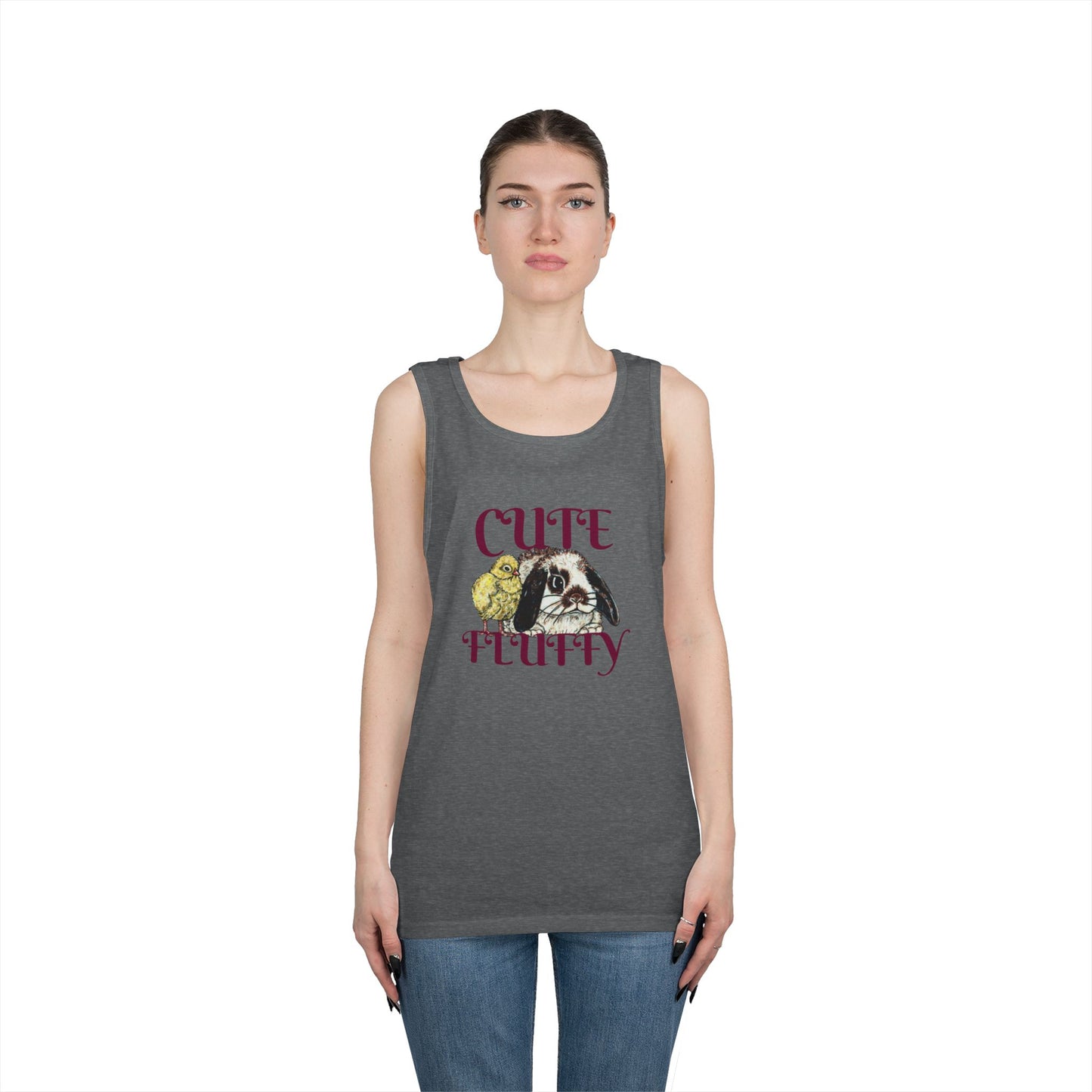 Cute and Fluffy Unisex Heavy Cotton Tank Top