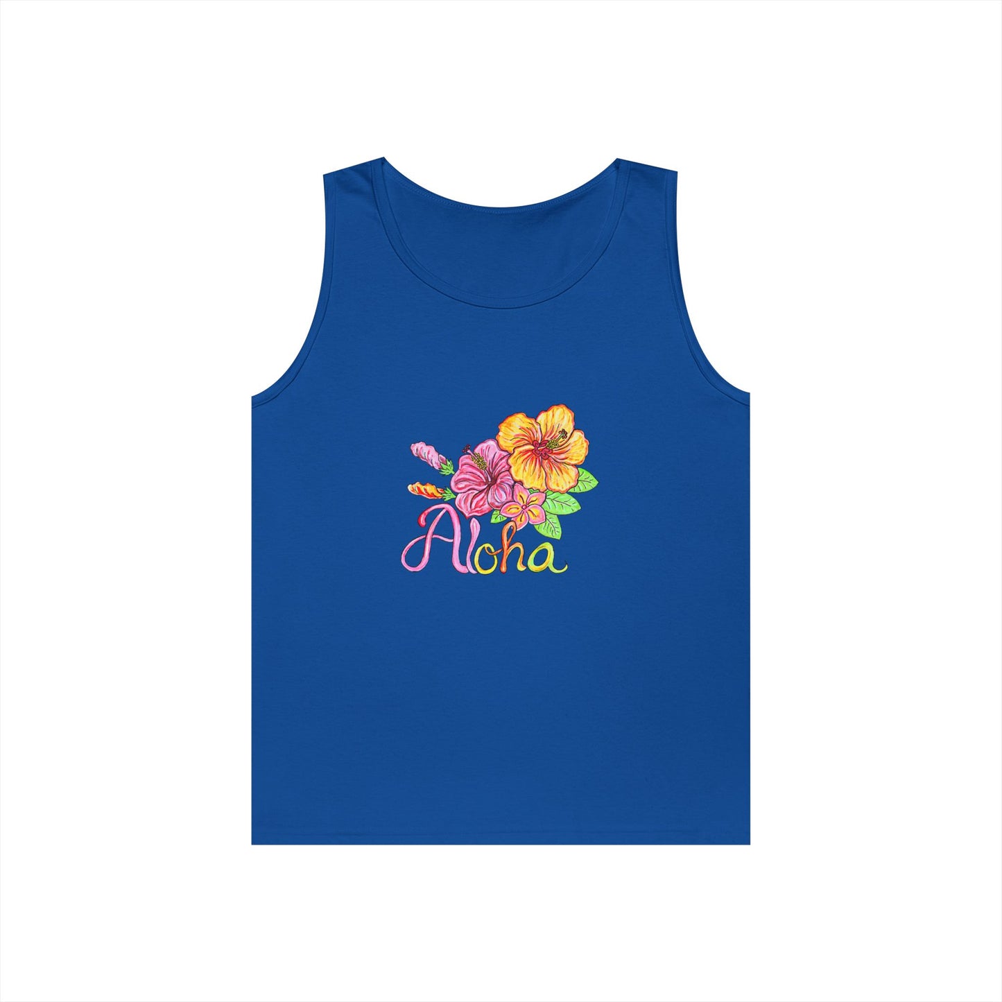 Aloha Flowers Unisex Heavy Cotton Tank Top
