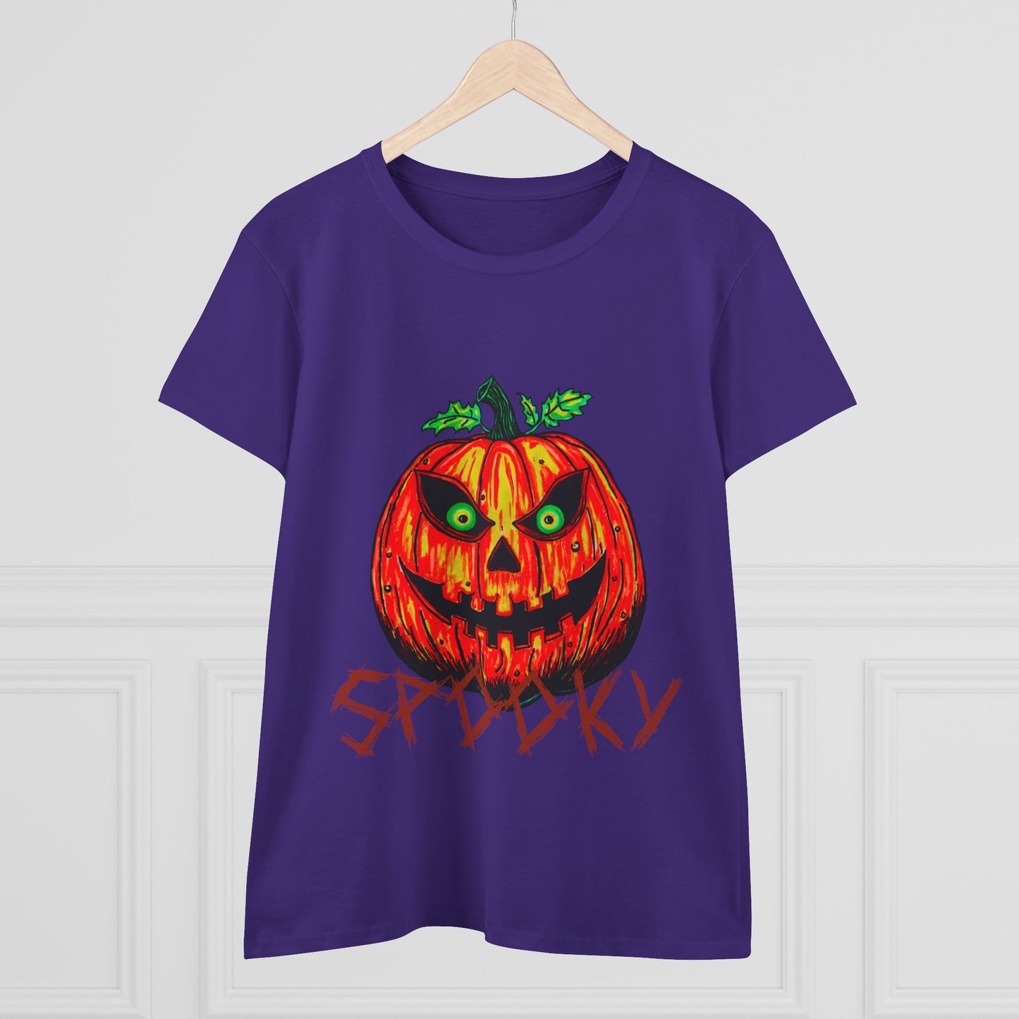 Spooky Jack-o-Lantern Women's Midweight Cotton Tee