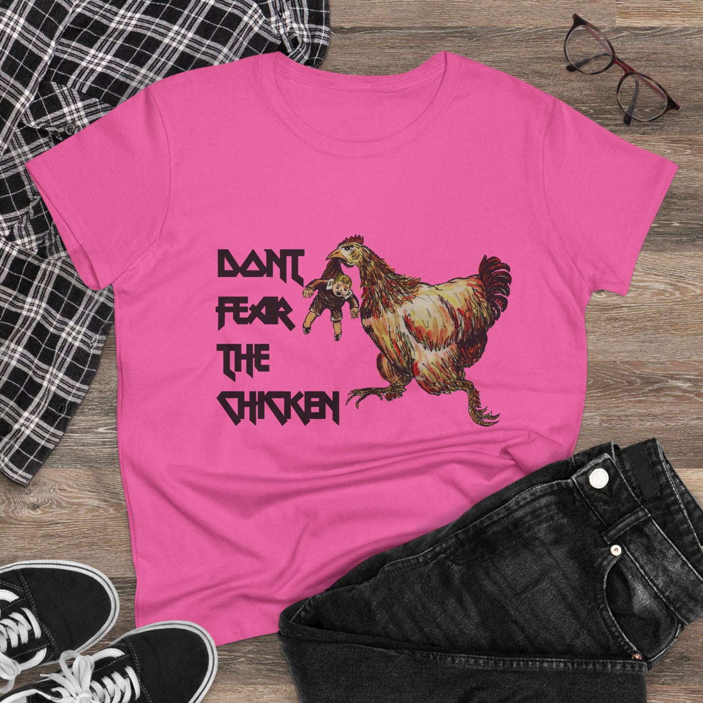 Don't Fear the Chicken Women's Midweight Cotton Tee