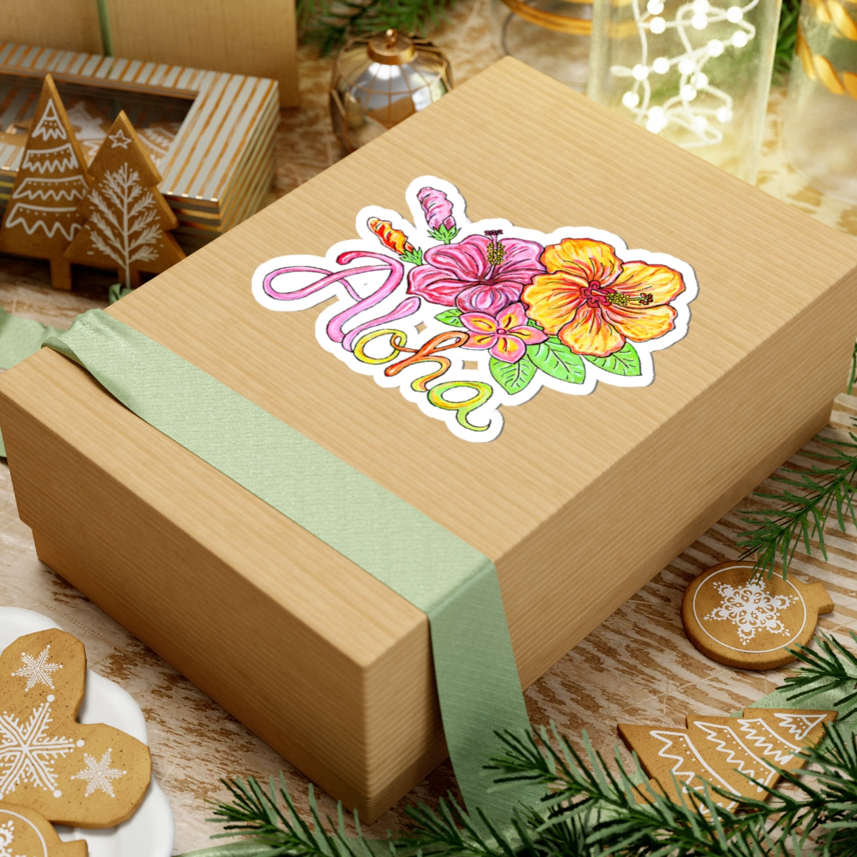 Aloha Flowers Kiss-Cut Stickers