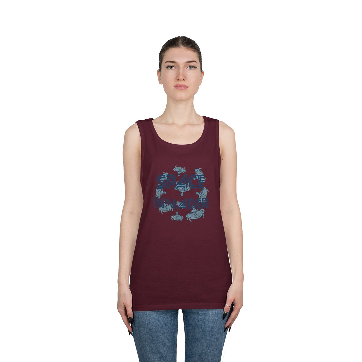 Space Invader Unisex Heavy Cotton Tank Top