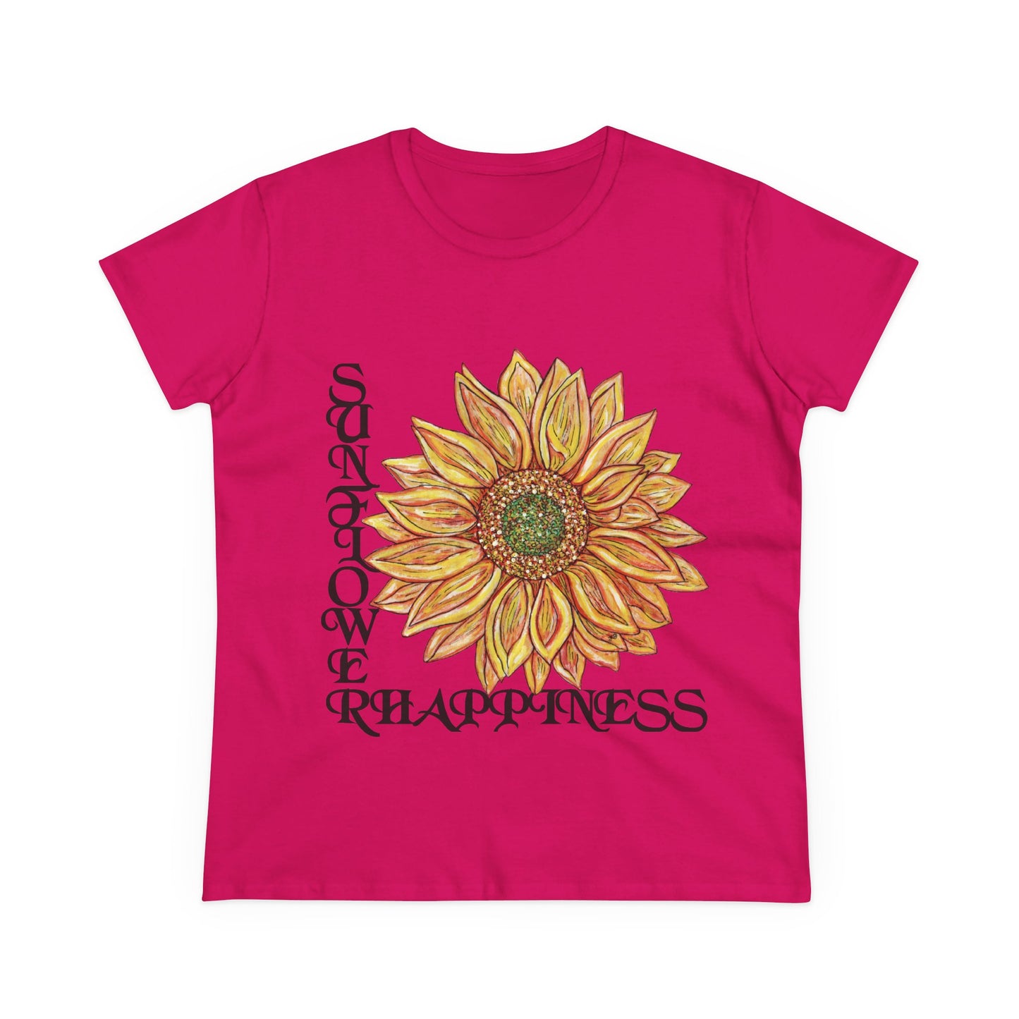 Sunflower and Happiness Women's Midweight Cotton Tee