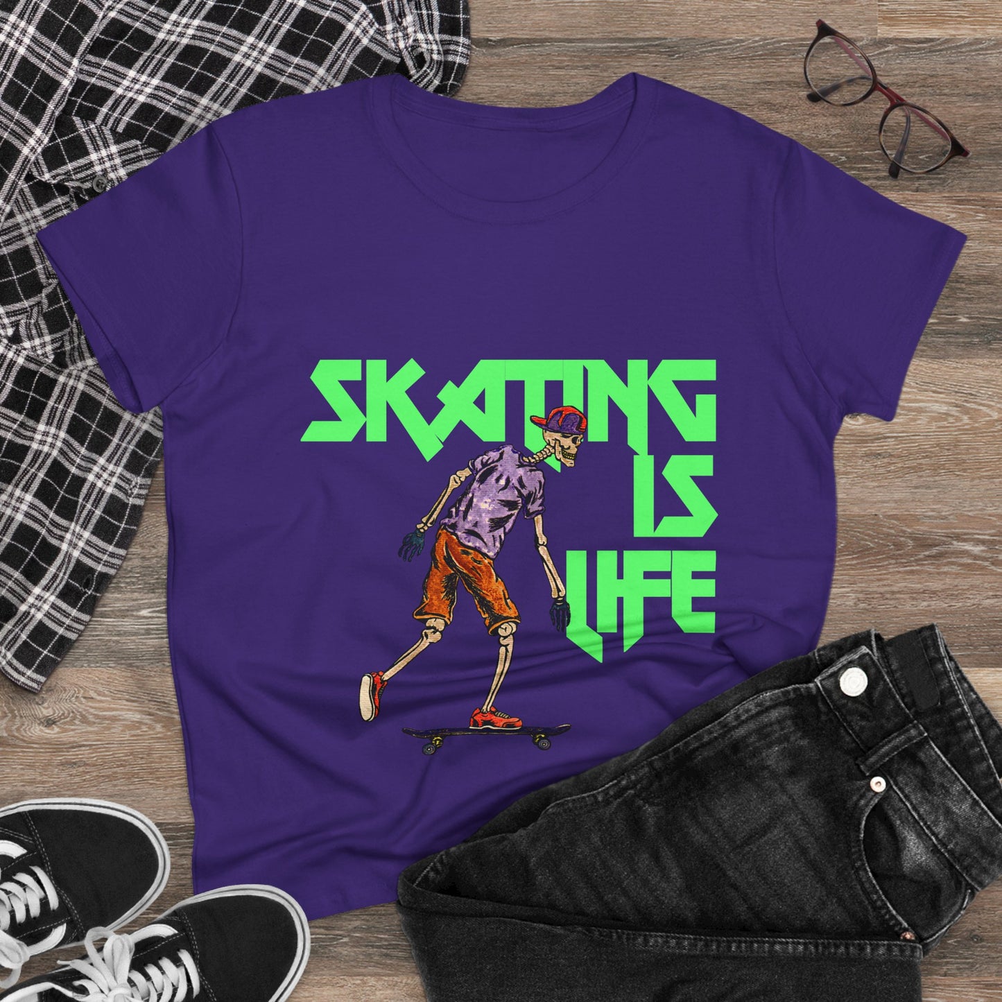 Skating is Life Women's Midweight Cotton Tee