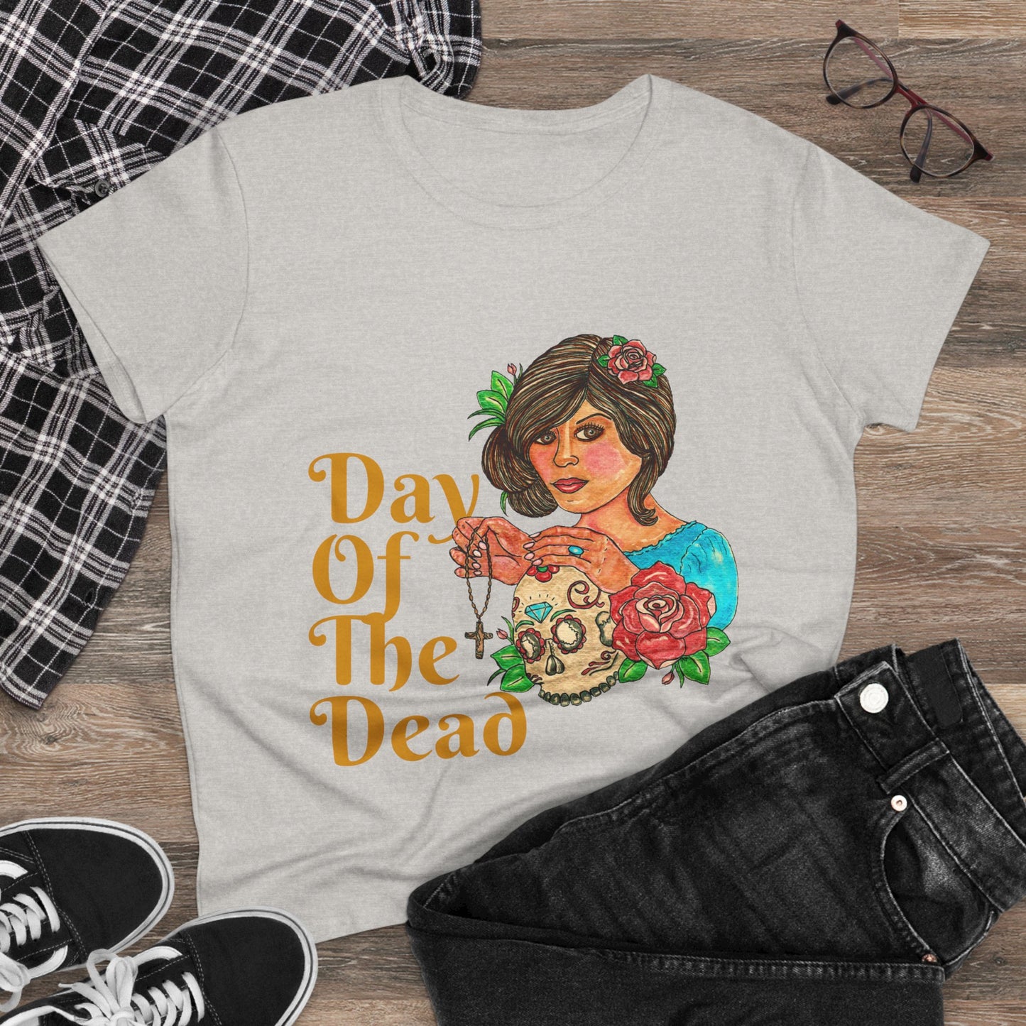 Day of the Dead Women's Midweight Cotton Tee