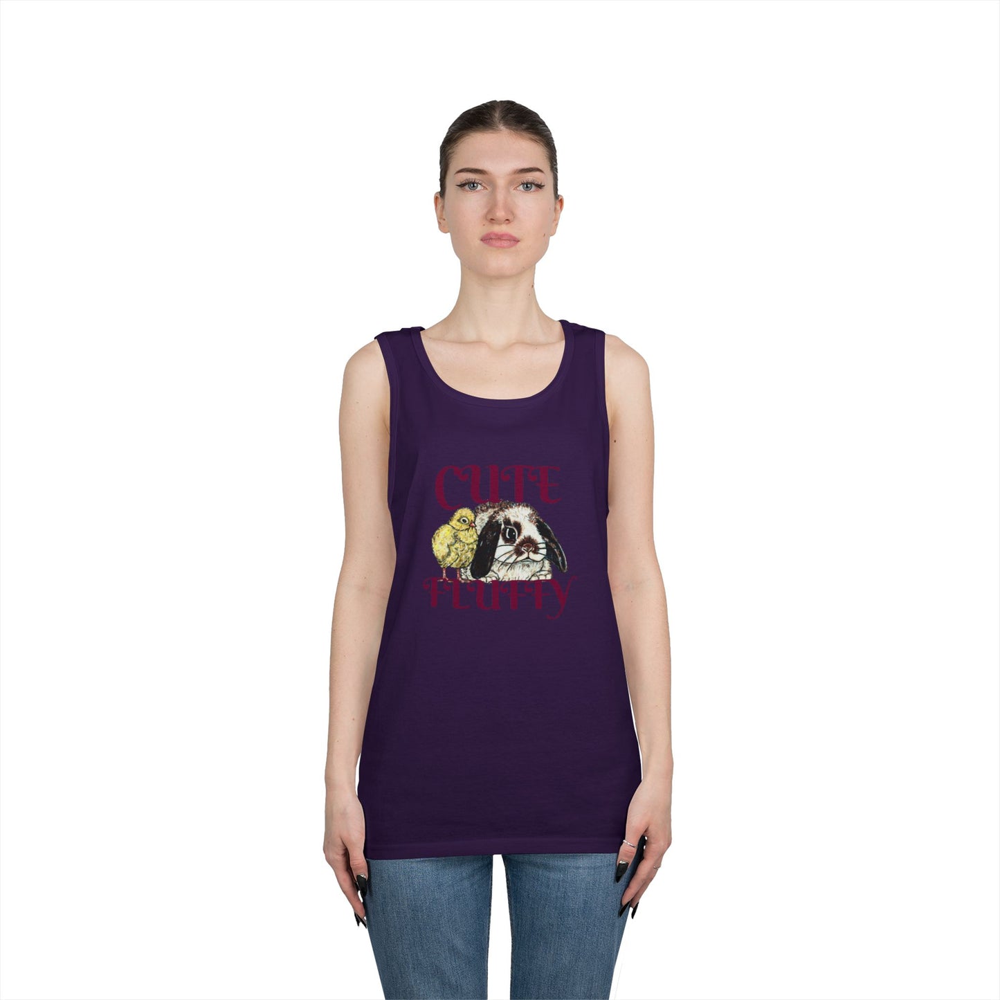 Cute and Fluffy Unisex Heavy Cotton Tank Top