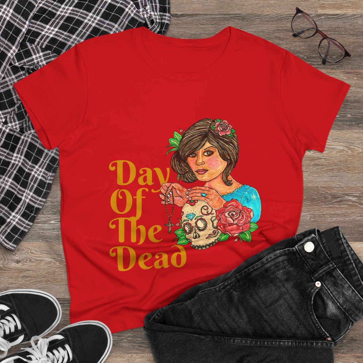 Day of the Dead Women's Midweight Cotton Tee