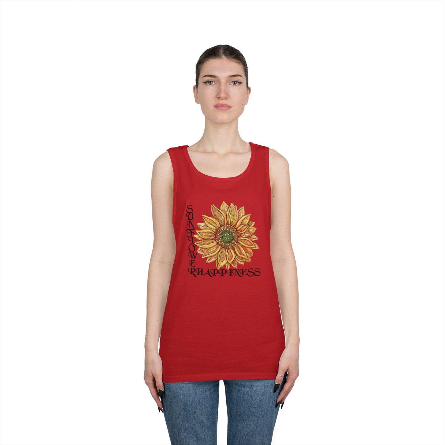 Sunflowers and Happiness Unisex Heavy Cotton Tank Top