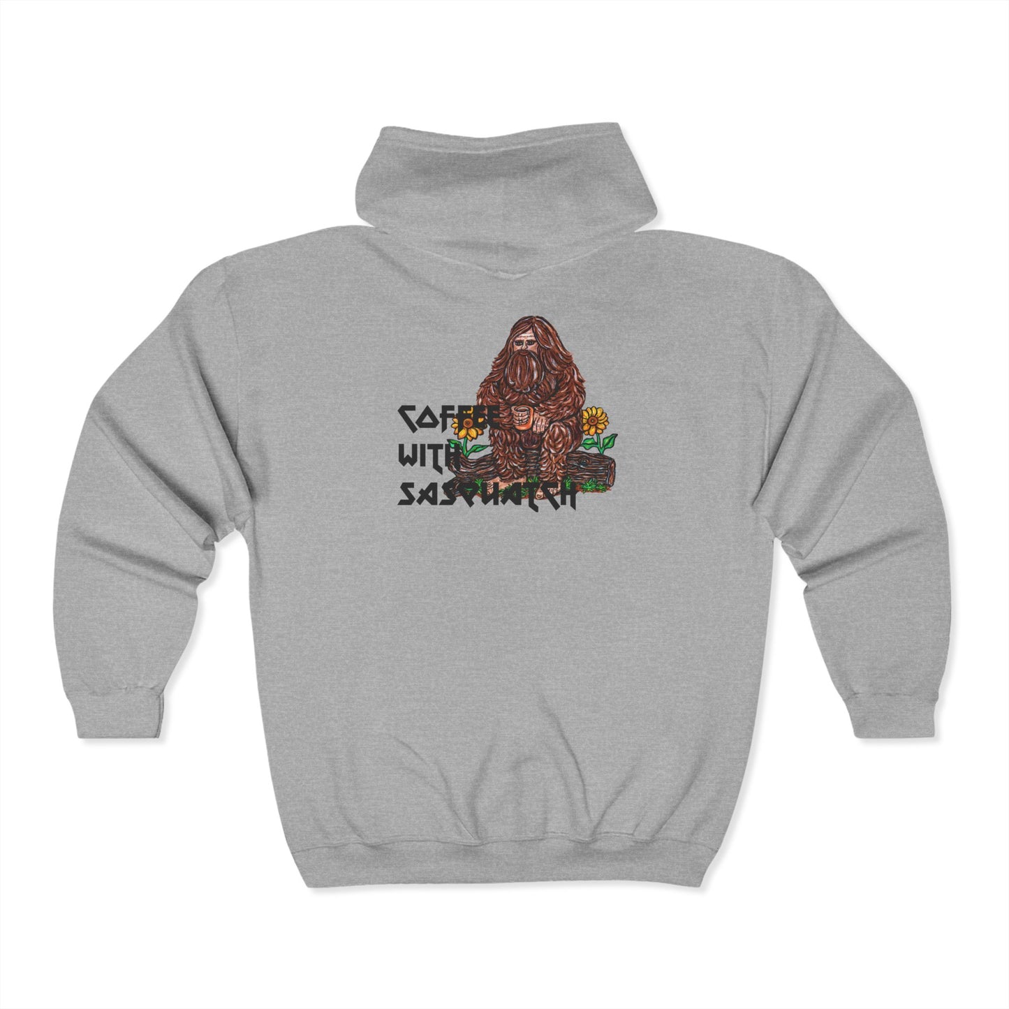 Coffee with Sasquatch Unisex Heavy Blend™ Full Zip Hooded Sweatshirt