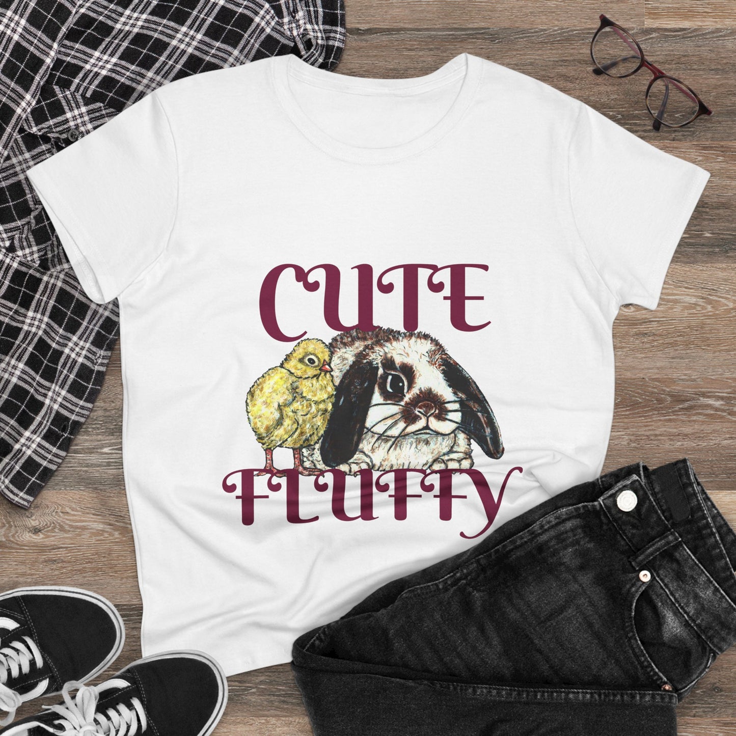 Cute and Fluffy Women's Midweight Cotton Tee