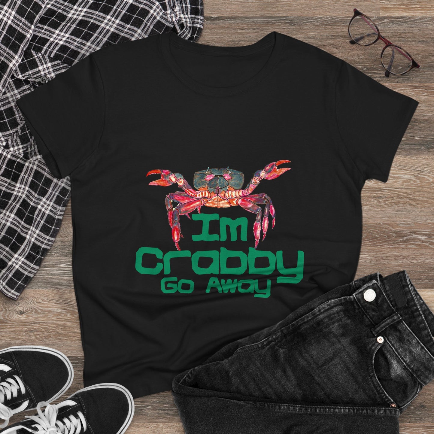 I'm Crabby Go Away Women's Midweight Cotton Tee