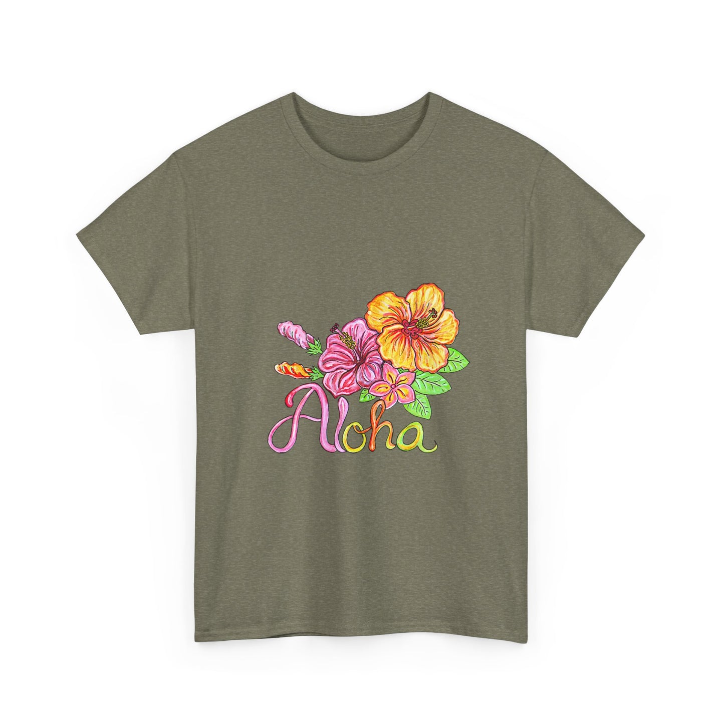 Aloha Flower Unisex Heavy Cotton Tee