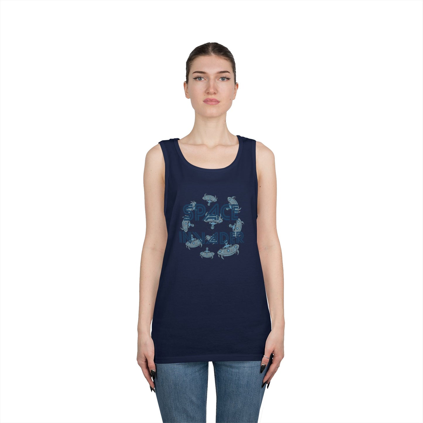 Space Invader Unisex Heavy Cotton Tank Top