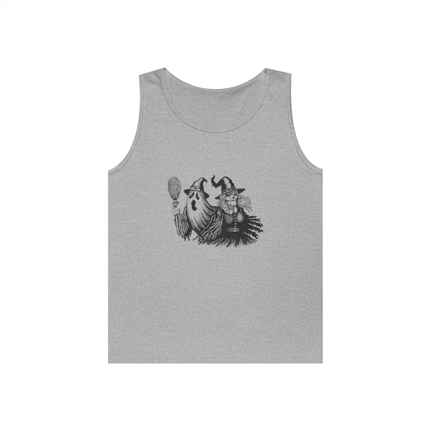 Witch and Ghost Unisex Heavy Cotton Tank Top