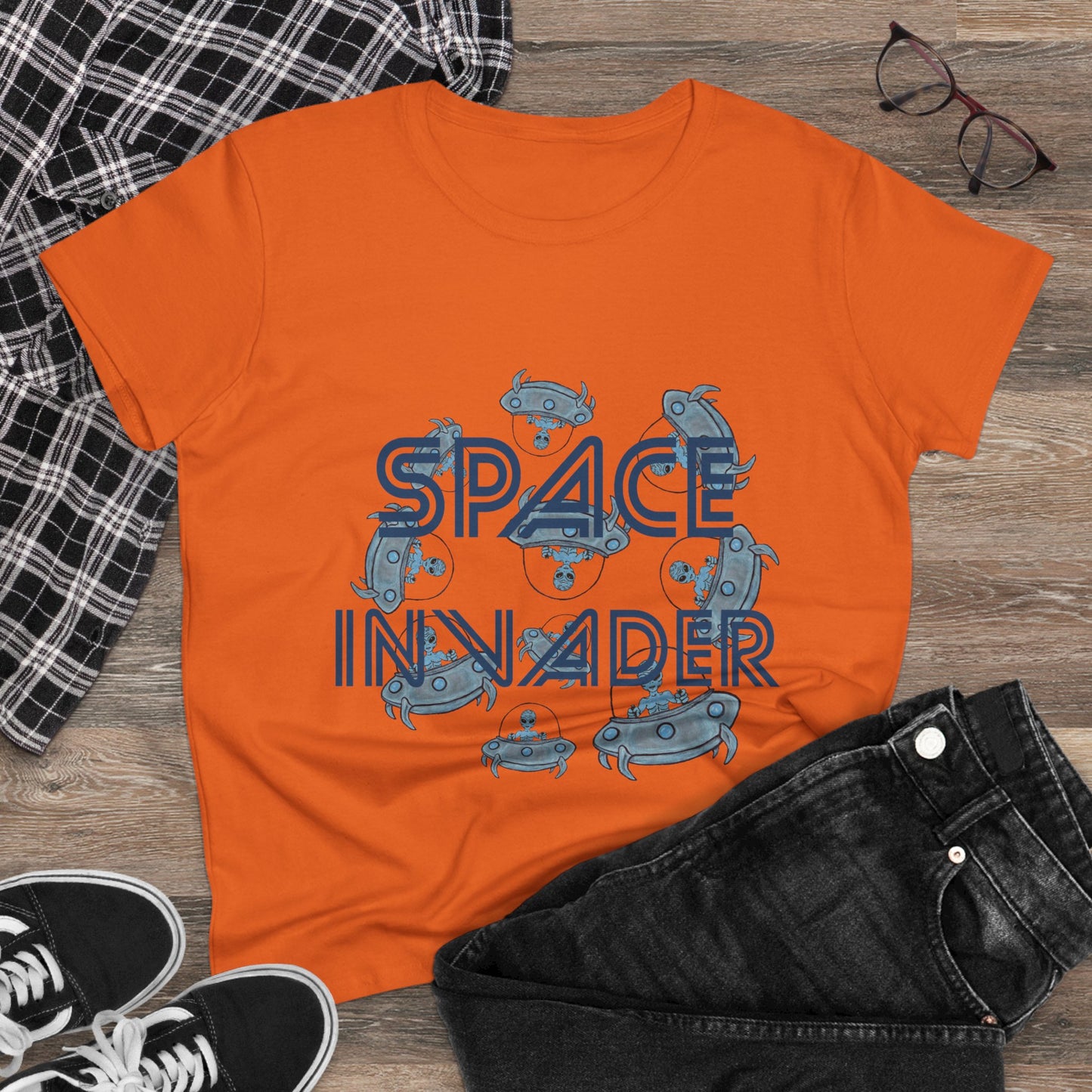 Space Invader Women's Midweight Cotton Tee