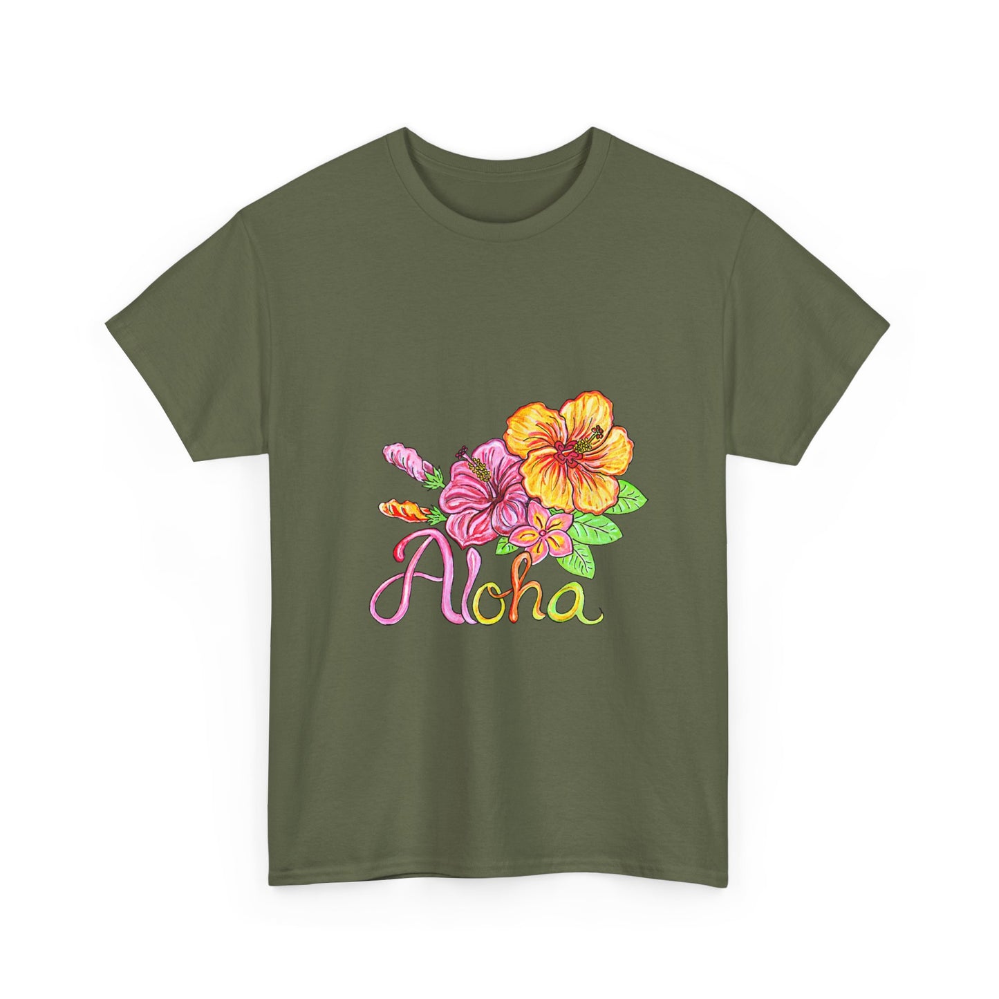 Aloha Flower Unisex Heavy Cotton Tee