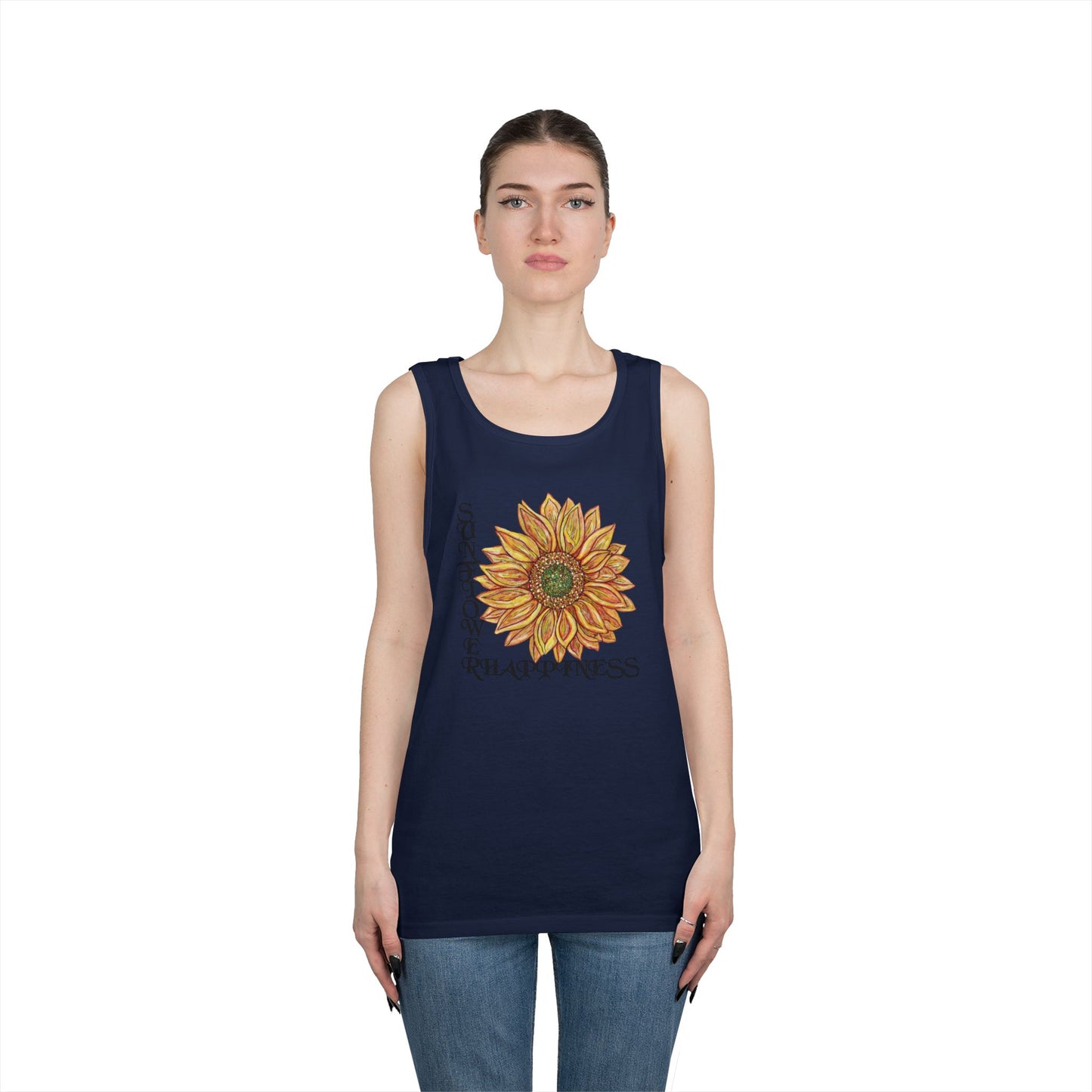 Sunflowers and Happiness Unisex Heavy Cotton Tank Top