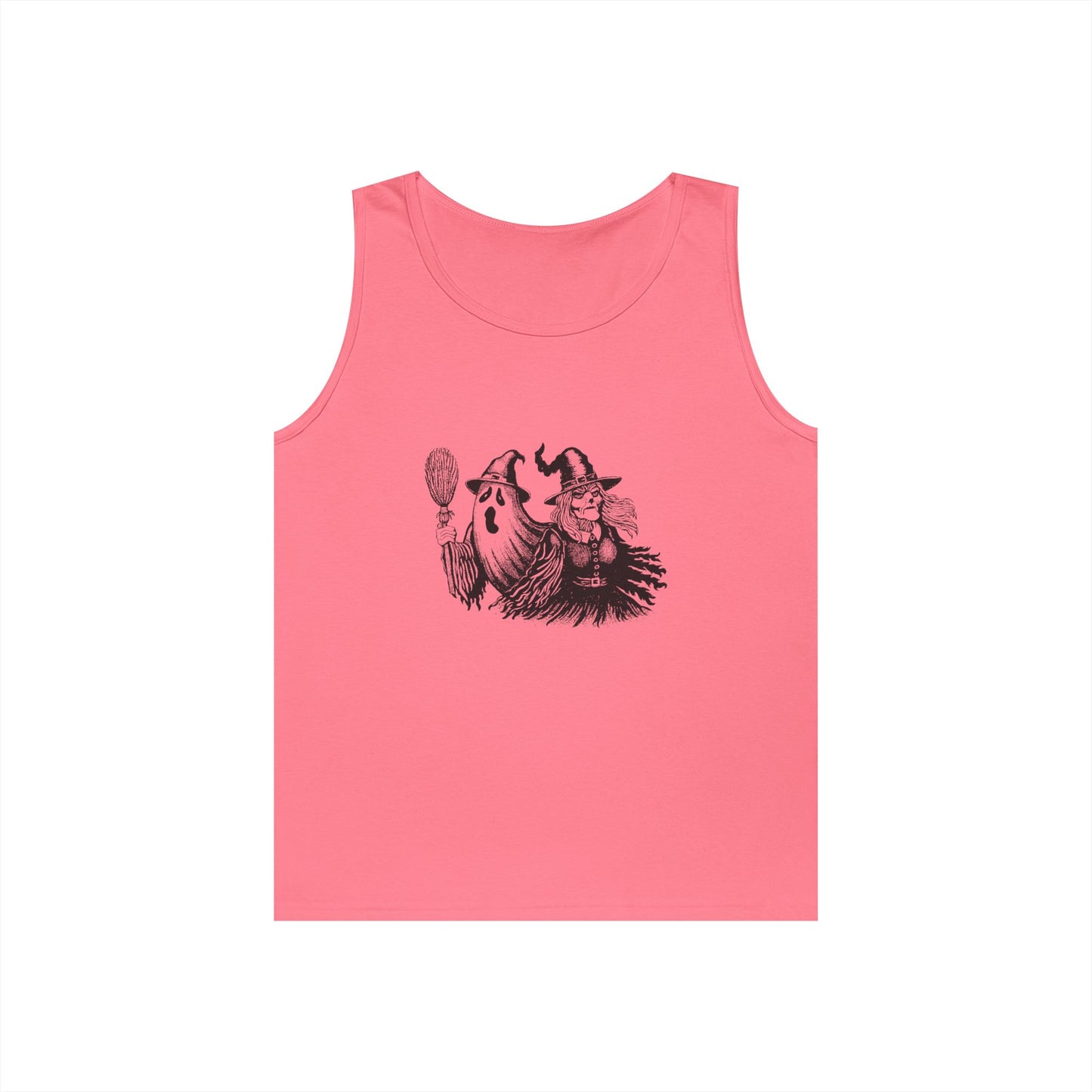 Witch and Ghost Unisex Heavy Cotton Tank Top