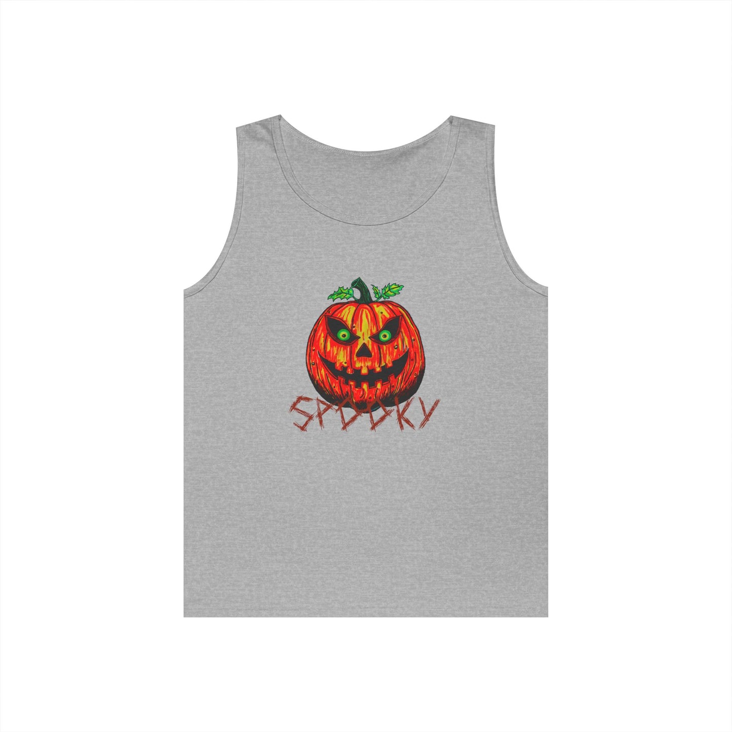 Spooky Jack-o-Lantern Unisex Heavy Cotton Tank Top