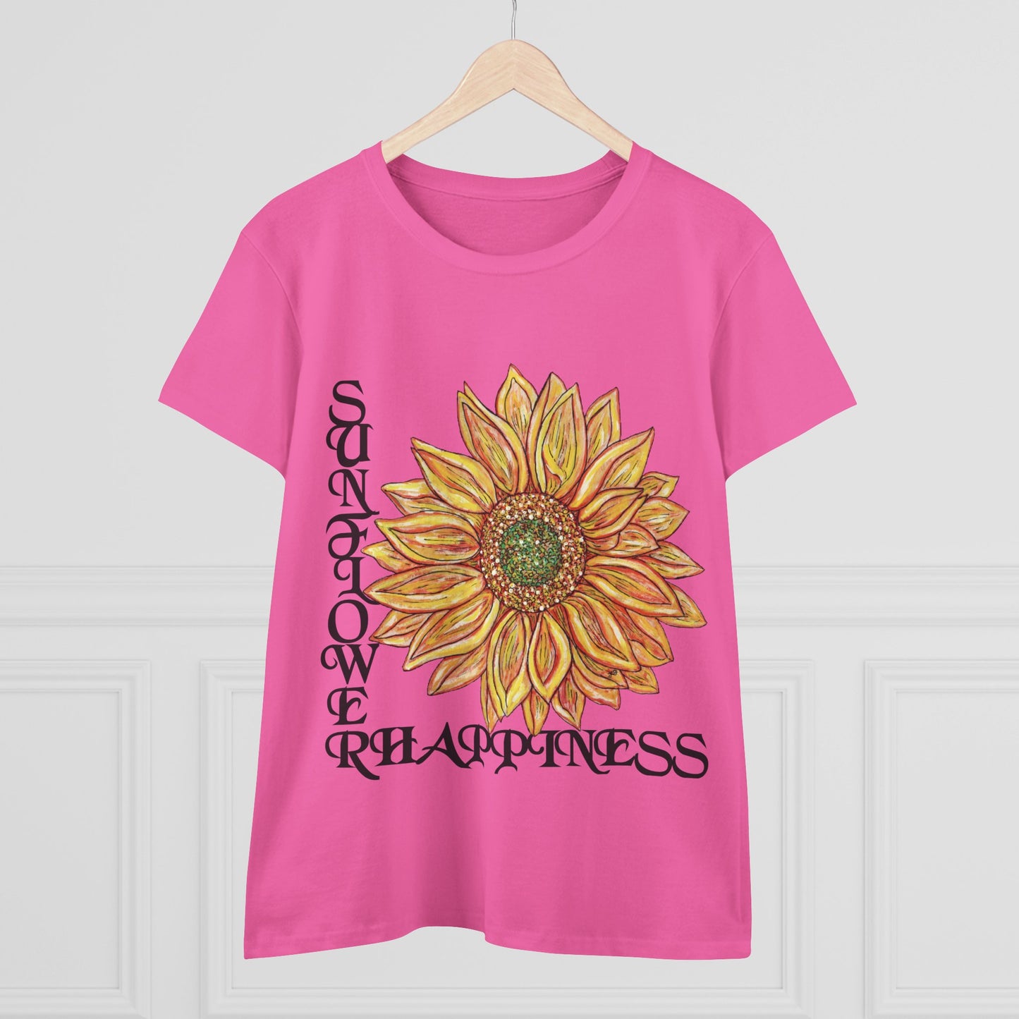 Sunflower and Happiness Women's Midweight Cotton Tee