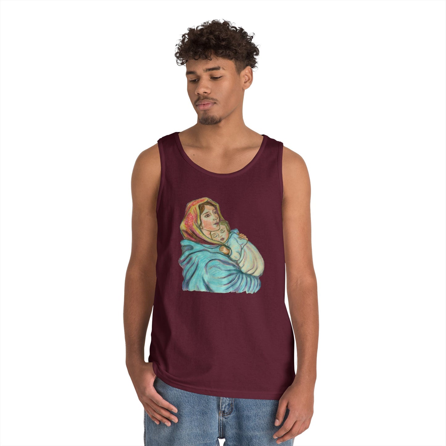 Mother and Child Unisex Heavy Cotton Tank Top