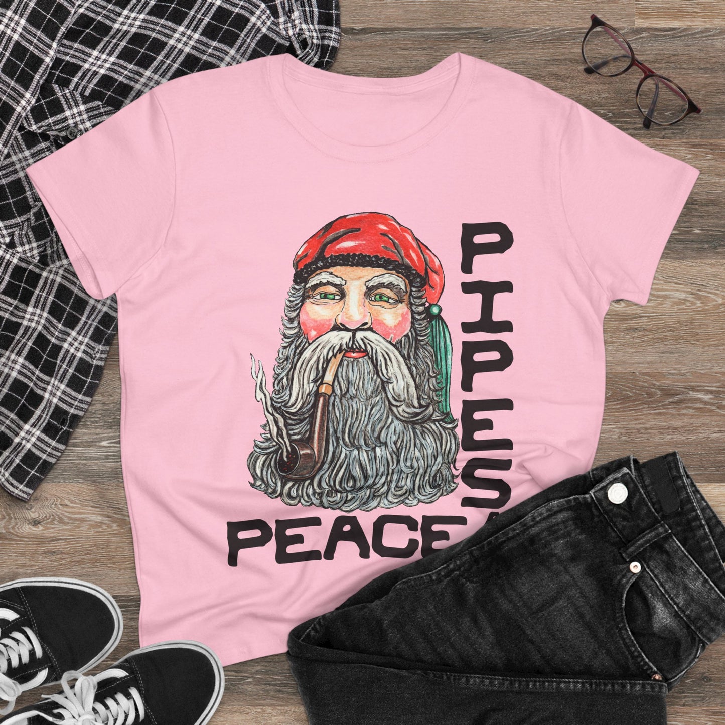Pipes and Peace Women's Midweight Cotton Tee