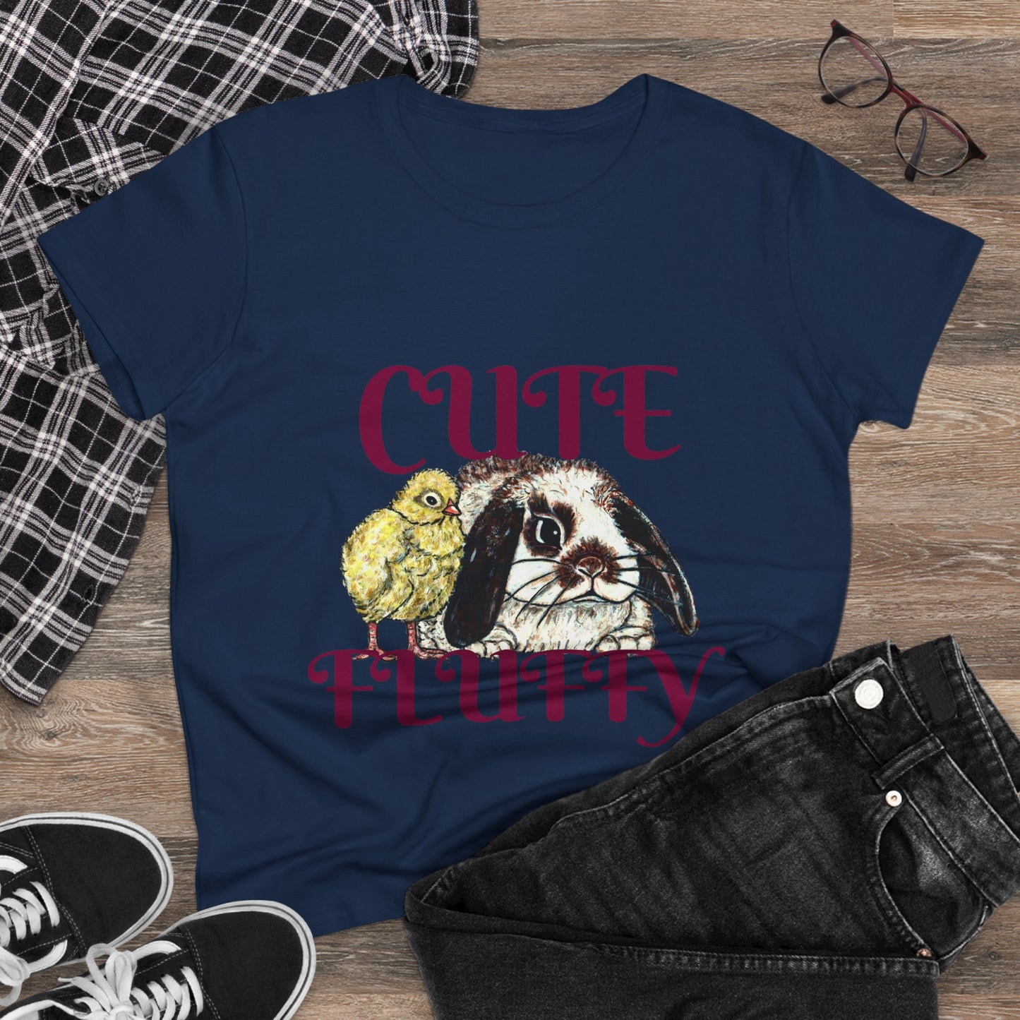 Cute and Fluffy Women's Midweight Cotton Tee