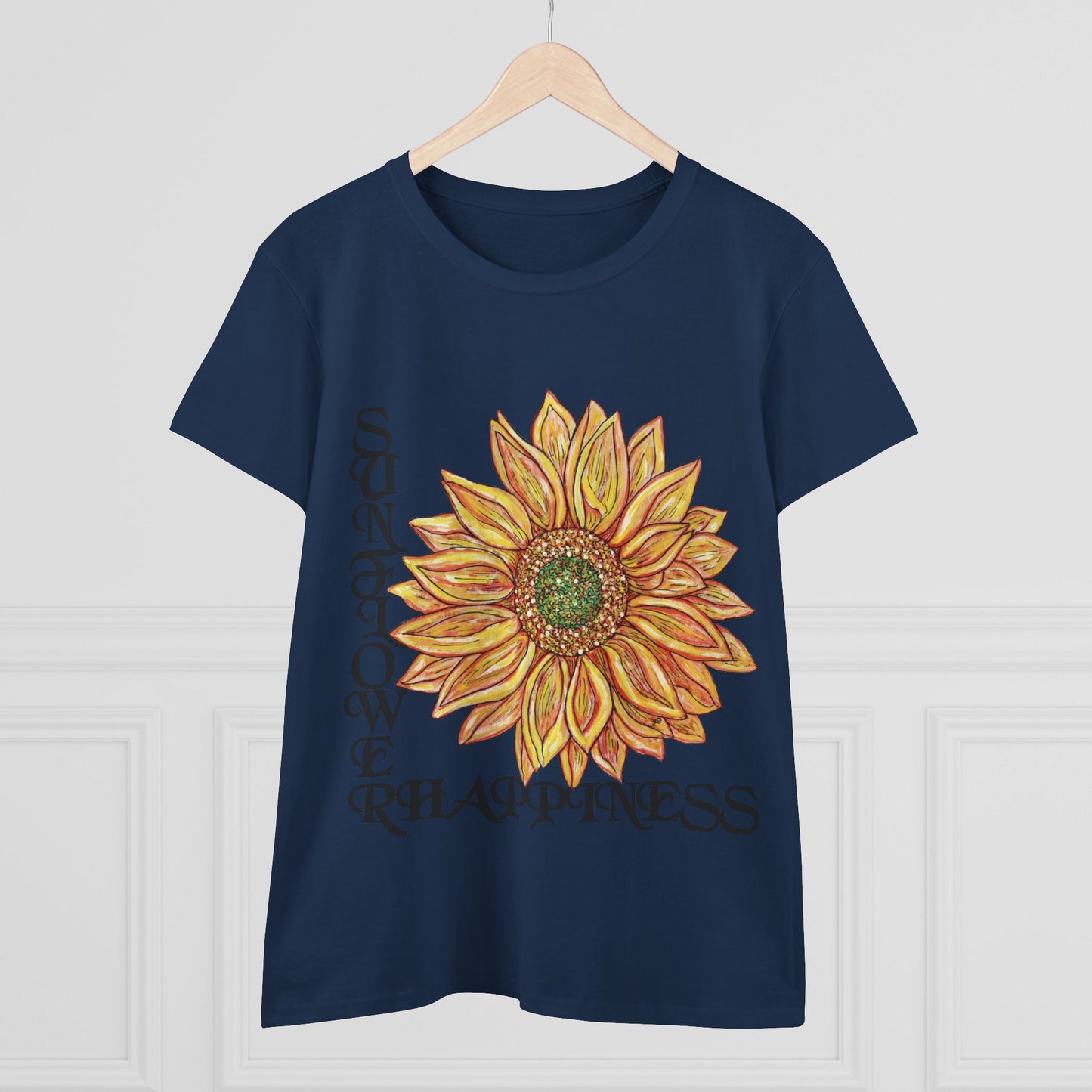 Sunflower and Happiness Women's Midweight Cotton Tee