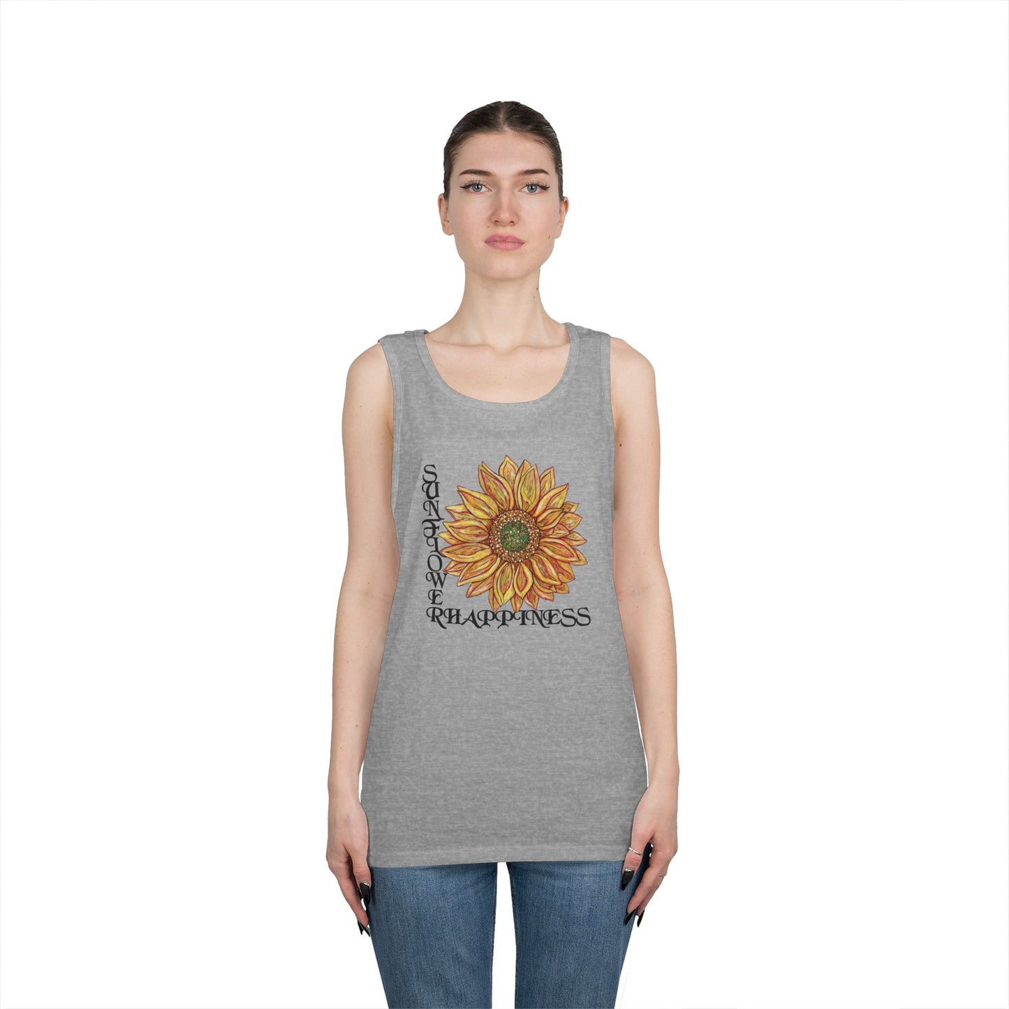 Sunflowers and Happiness Unisex Heavy Cotton Tank Top
