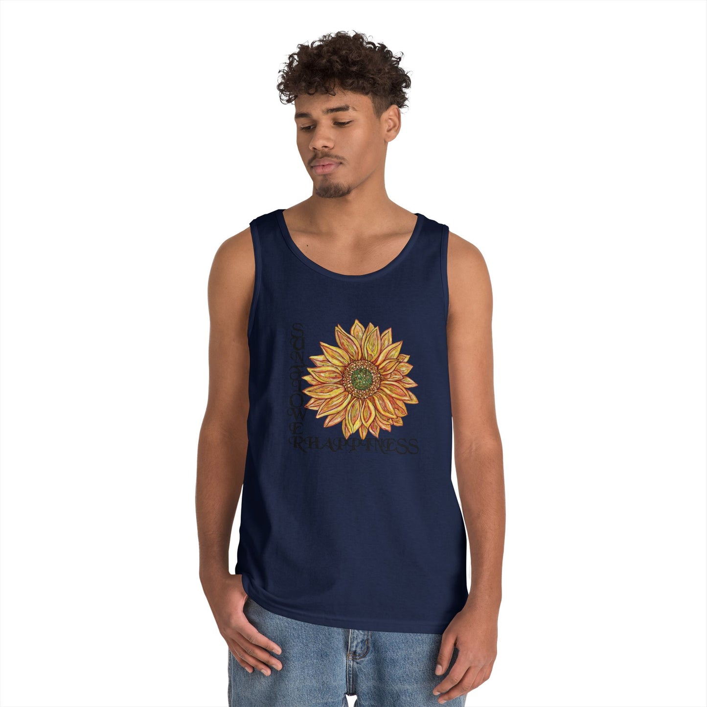 Sunflowers and Happiness Unisex Heavy Cotton Tank Top