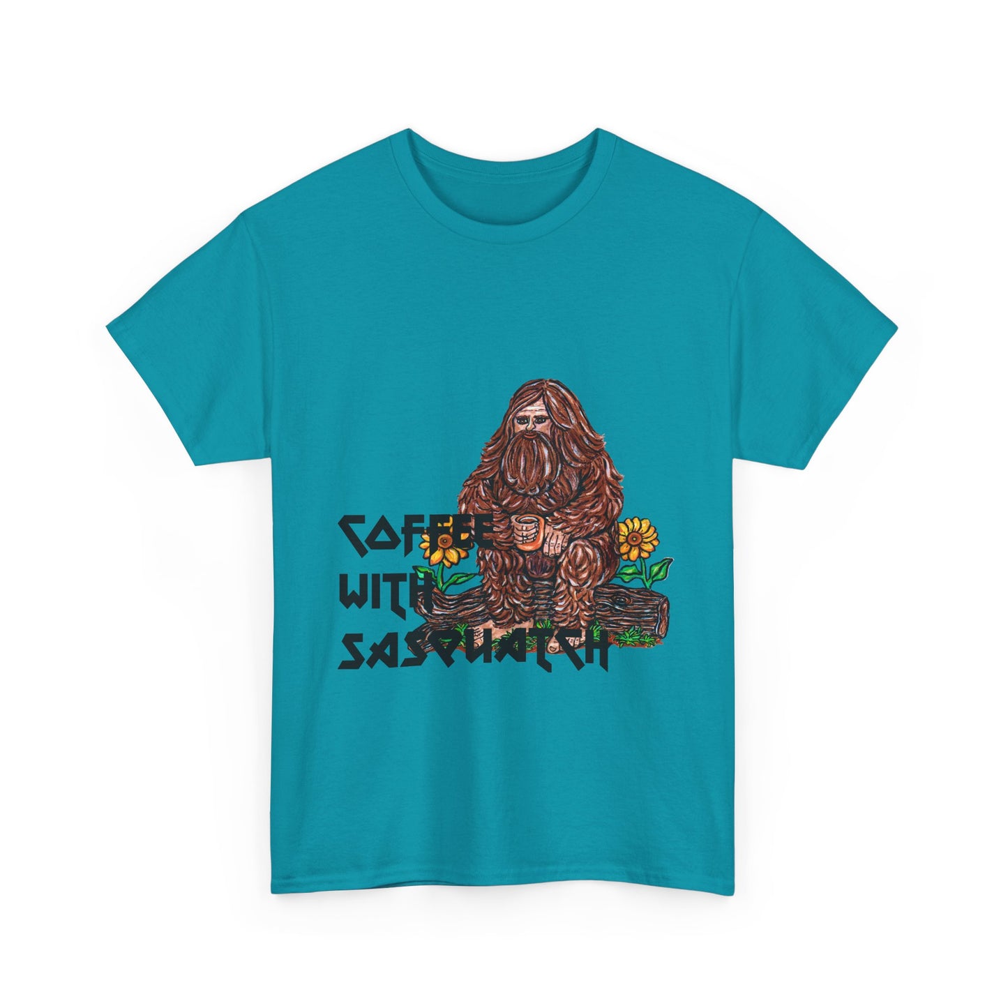 Coffee With Sasquatch Unisex Heavy Cotton Tee