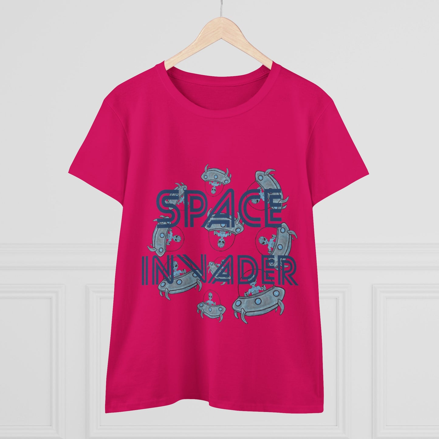Space Invader Women's Midweight Cotton Tee