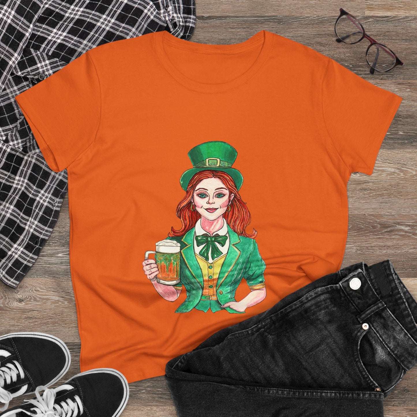 Paddy's Day Cheers Women's Midweight Cotton Tee