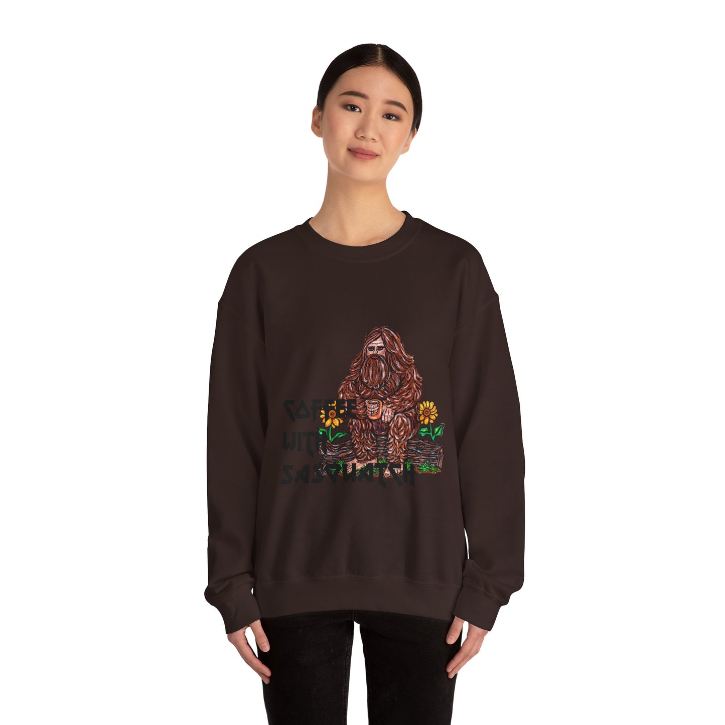 Coffee With Sasquatch Unisex Heavy Blend™ Crewneck Sweatshirt
